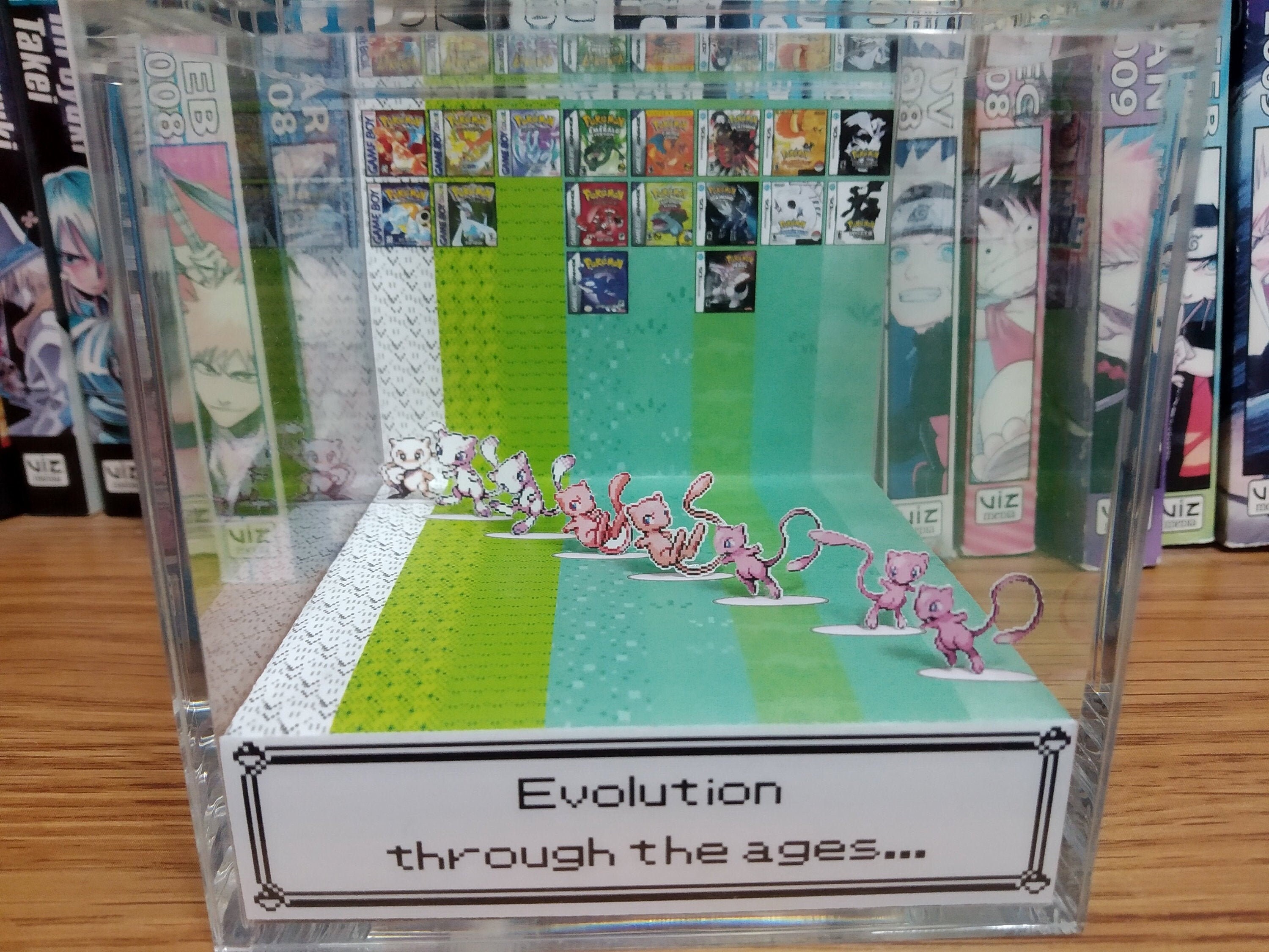 Generation Mew, Mew 3D Diorama Cube, Mew Handmade Crystal Diorama Cube, Mew Unique Gift for Gamers