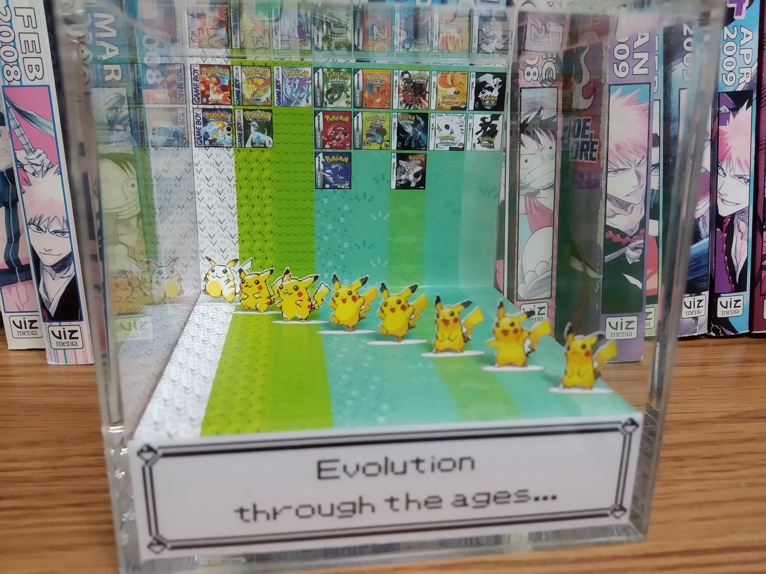 Generation Pikachu, Pikachu 3D Diorama Cube, Pikachu Handmade Crystal Diorama Cube, Pikachu Unique Gift for Gamers