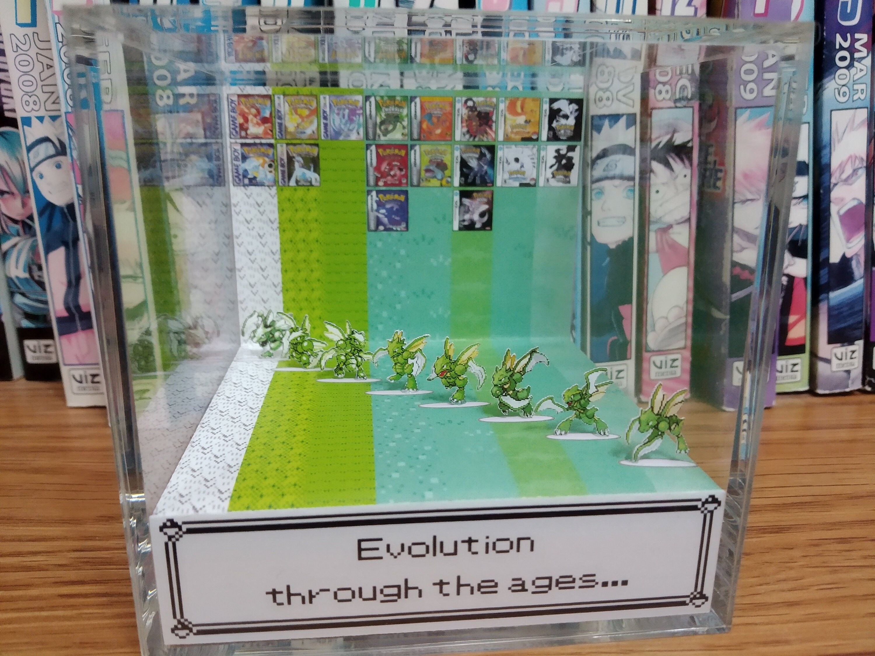 Generation Scyther, Scyther 3D Diorama Cube, Scyther Handmade Crystal Diorama Cube, Scyther Unique Gift for Gamers