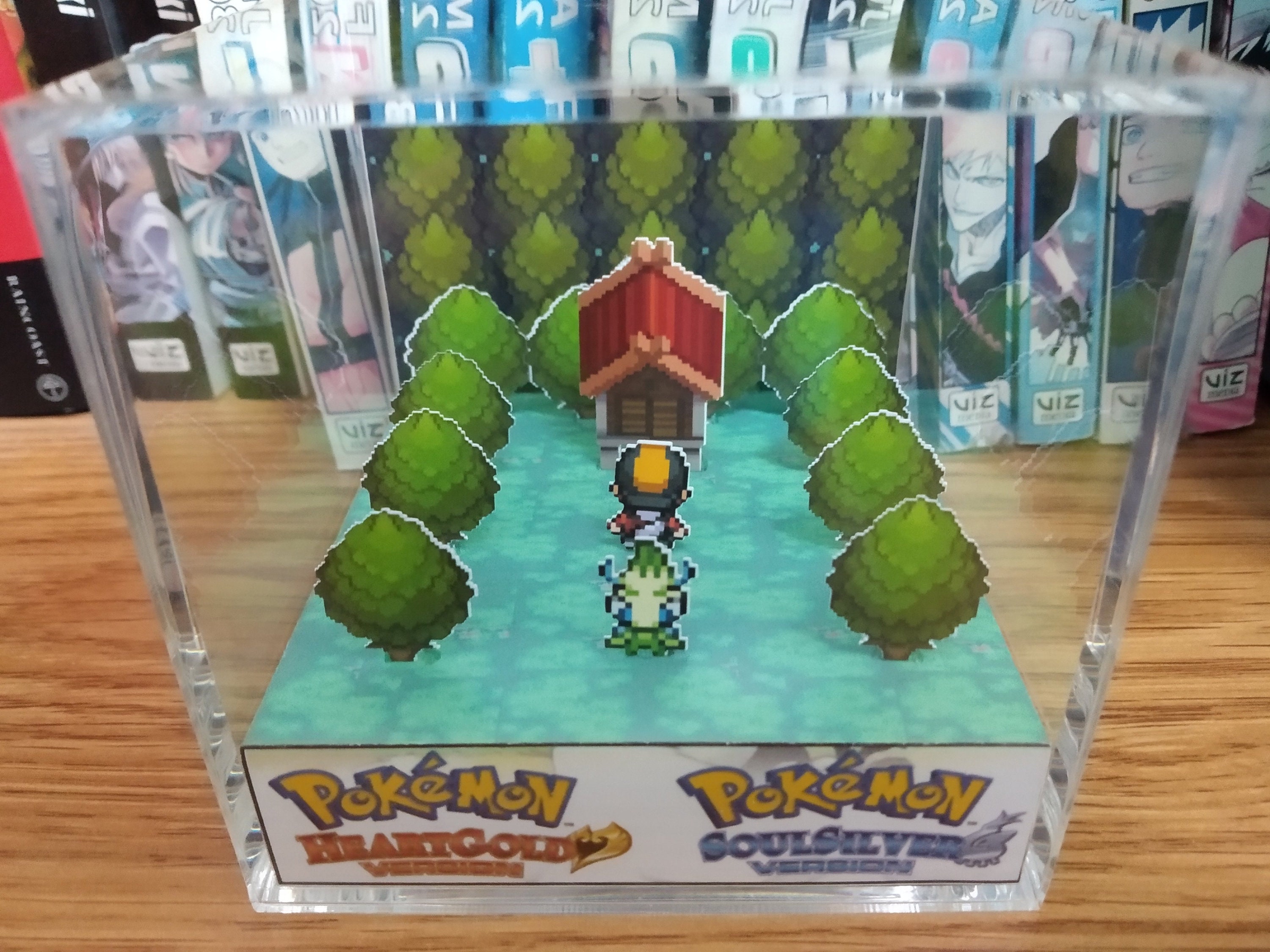 Celebi (Ilex Forest Shrine), Celebi 3D Diorama Cube, Celebi Shrine Handmade Crystal Diorama Cube, Celebi Unique Gift for Gamers