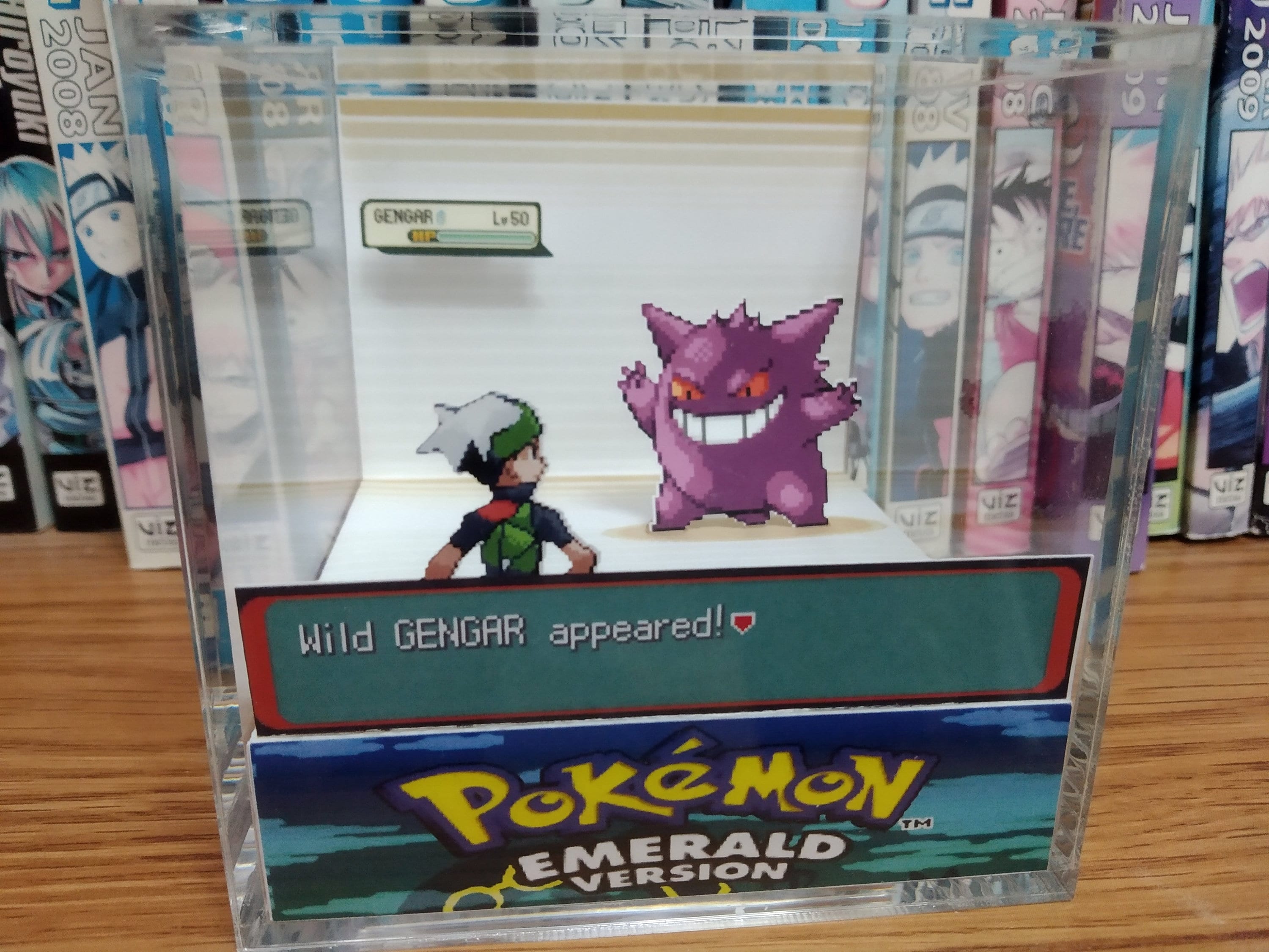 Gengar Encounter, Gengar 3D Diorama Cube, Gengar Handmade Crystal Diorama Cube, Unique Gift for Gamers