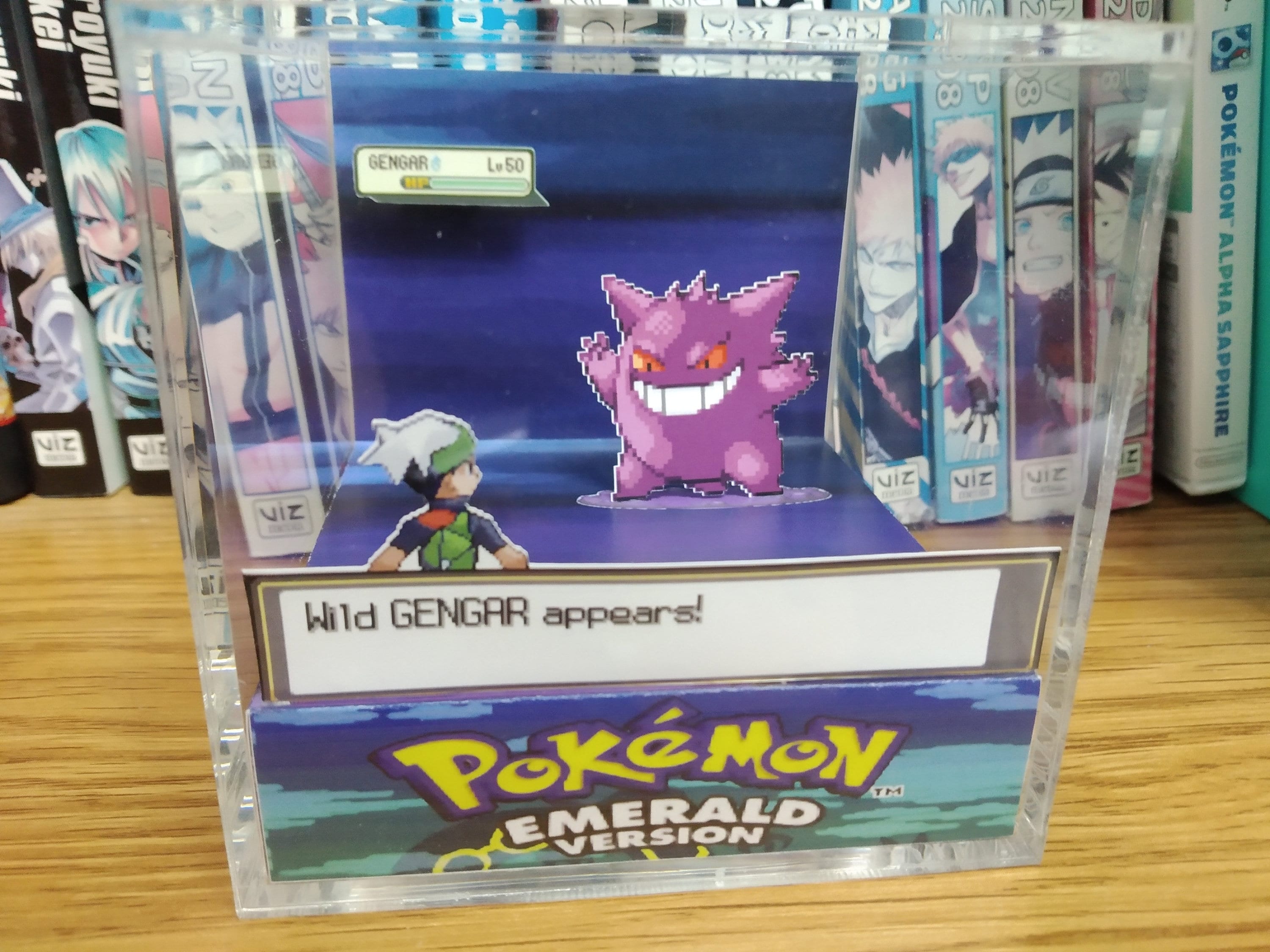 Gengar Encounter, Gengar 3D Diorama Cube, Gengar Handmade Crystal Diorama Cube, Unique Gift for Gamers