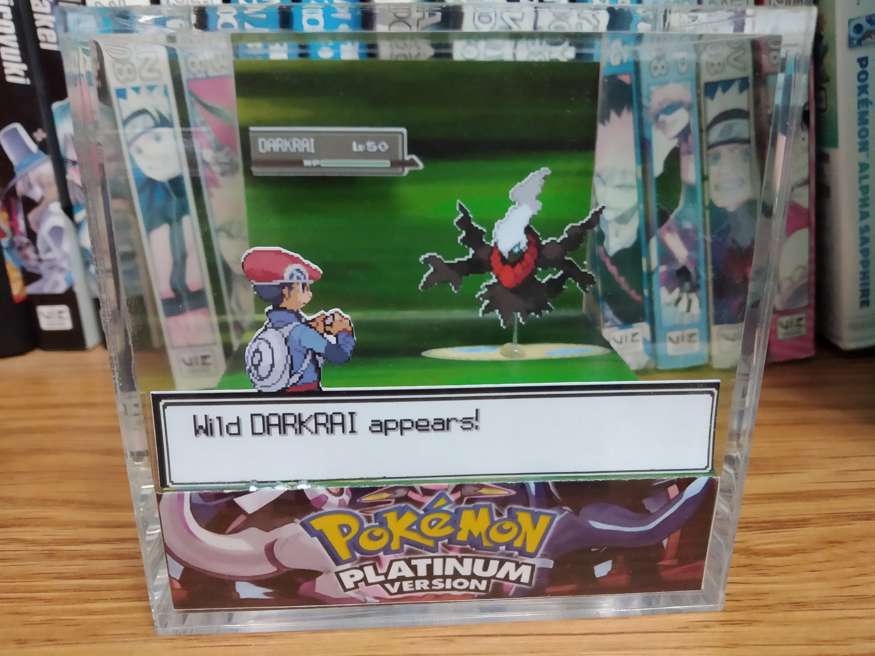 Darkrai Encounter, Darkrai 3D Diorama Cube, Darkrai Handmade Crystal Diorama Cube, Unique Gift for Gamers