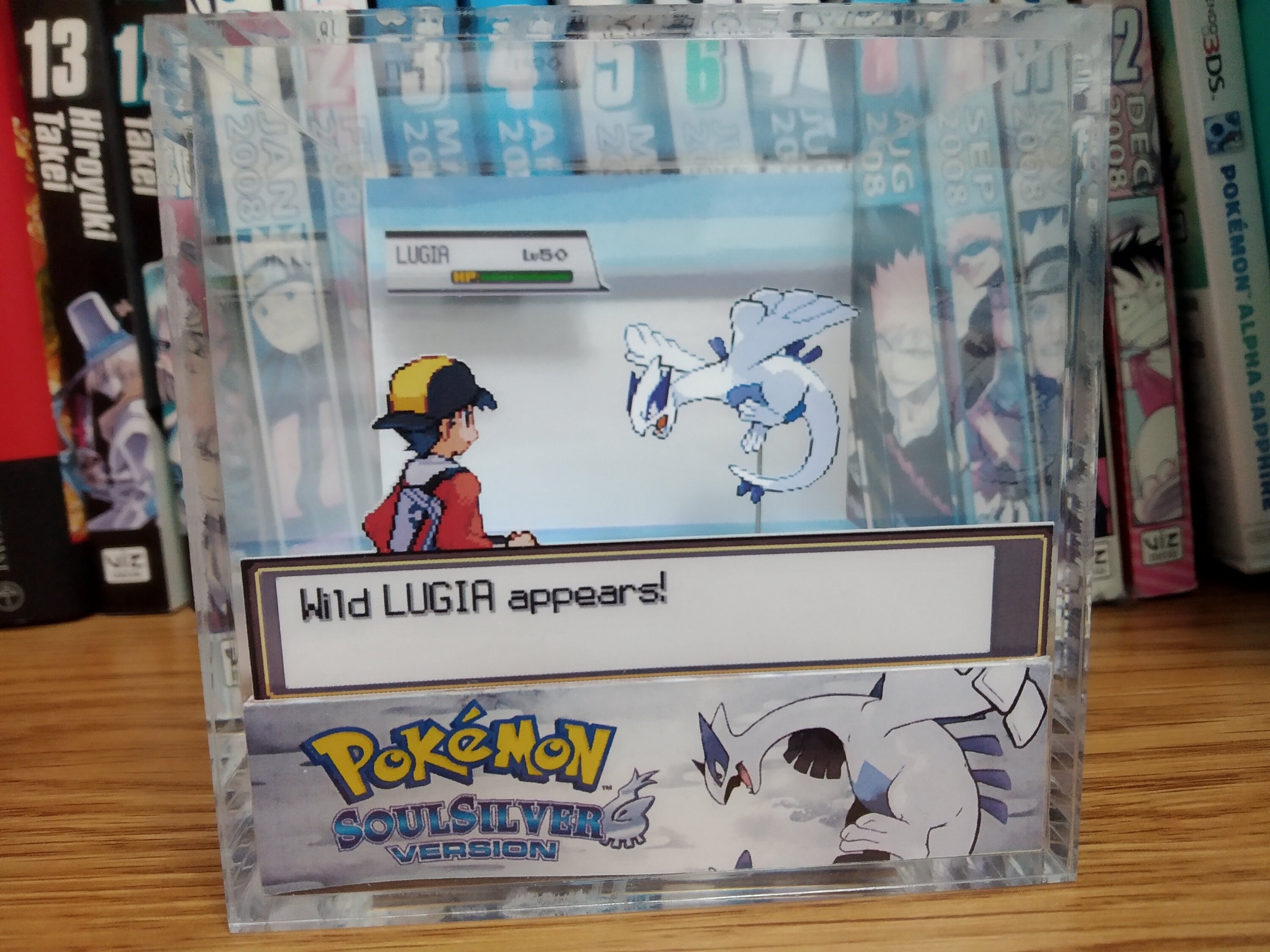 Lugia Encounter (SoulSilver), Lugia SoulSilver 3D Diorama Cube, Lugia Handmade Crystal Diorama Cube, Unique Gift for Gamers