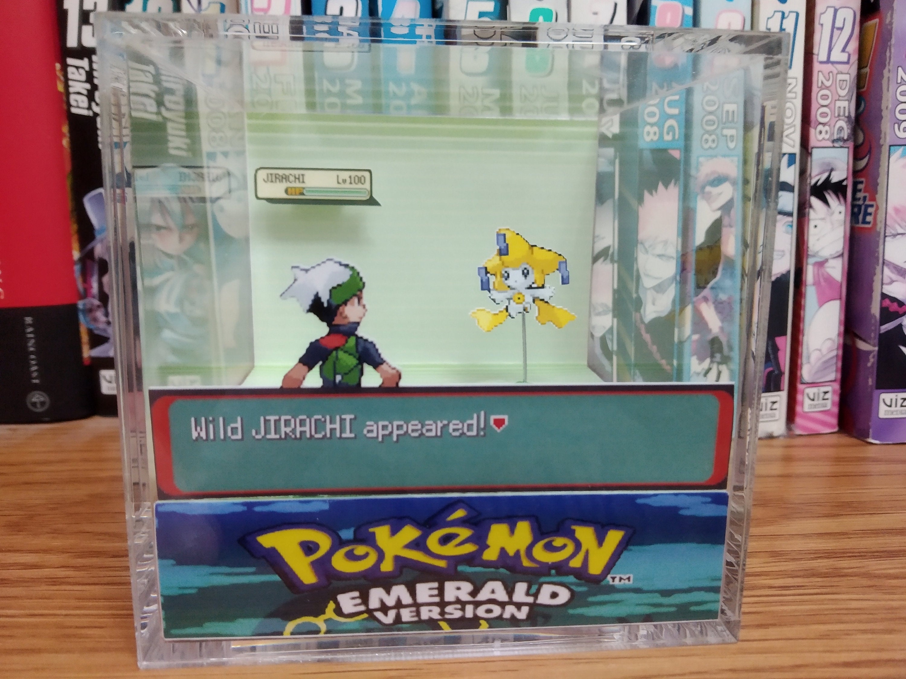 Jirachi Encounter, Jirachi 3D Diorama Cube, Jirachi Handmade Crystal Diorama Cube, Unique Gift for Gamers