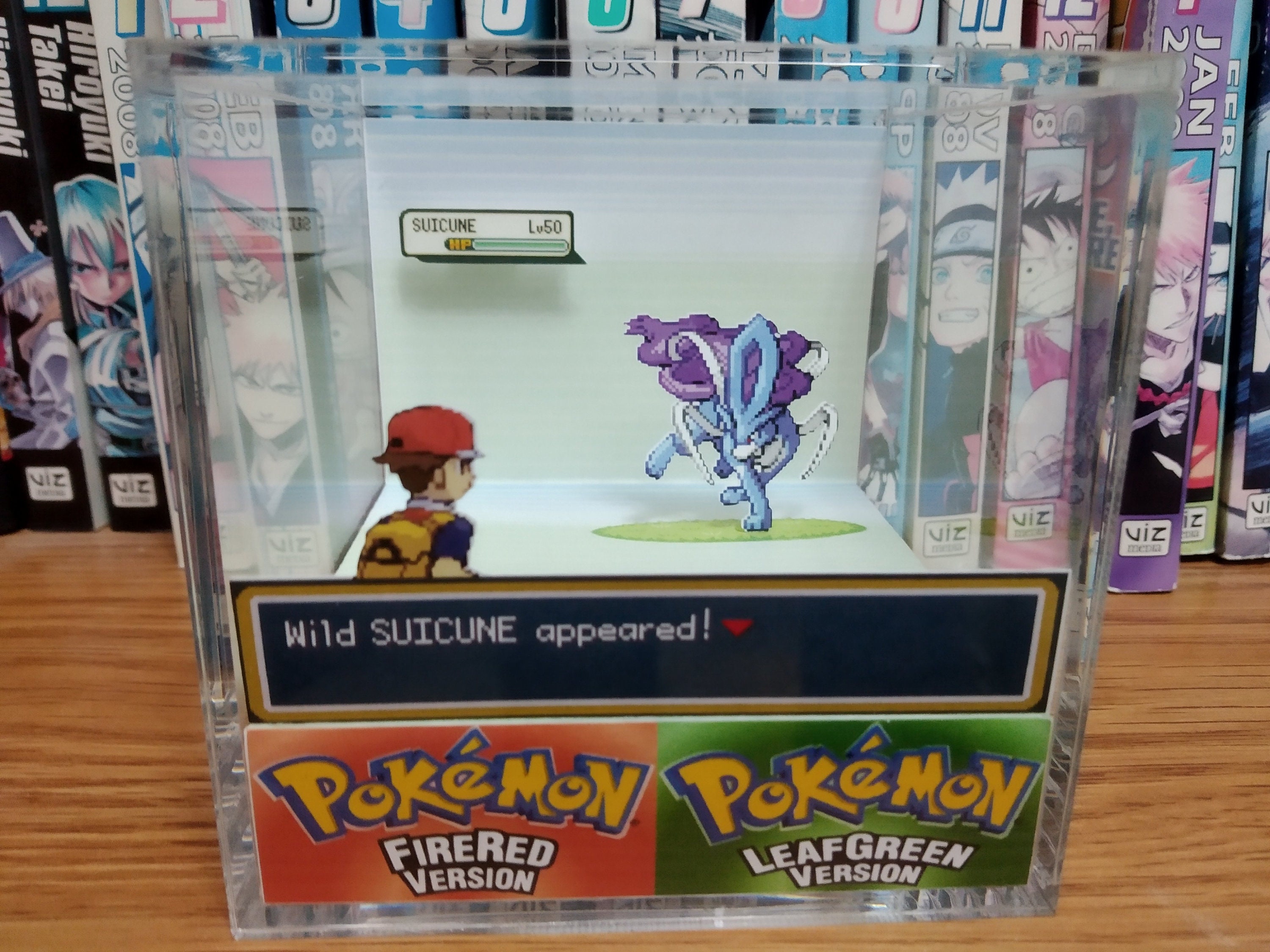 Suicune Encounter, Suicune 3D Diorama Cube, Suicune Handmade Crystal Diorama Cube, Unique Gift for Gamers