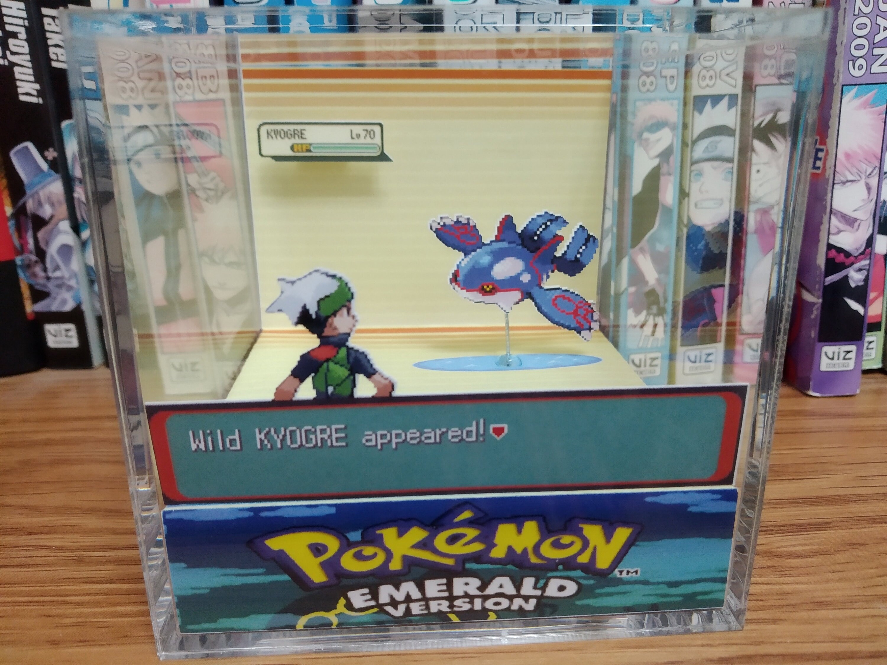 Kyogre Encounter, Kyogre 3D Diorama Cube, Kyogre Handmade Crystal Diorama Cube, Unique Gift for Gamers