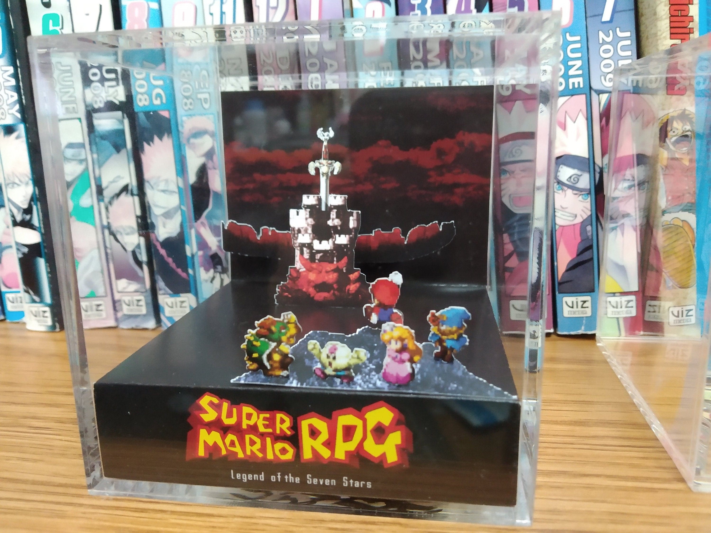 Mario Diorama - Super Mario RPG (Bowser's Castle), Mario 3D Diorama Cube, Handmade Crystal Diorama Cube, Unique Gift for Gamers