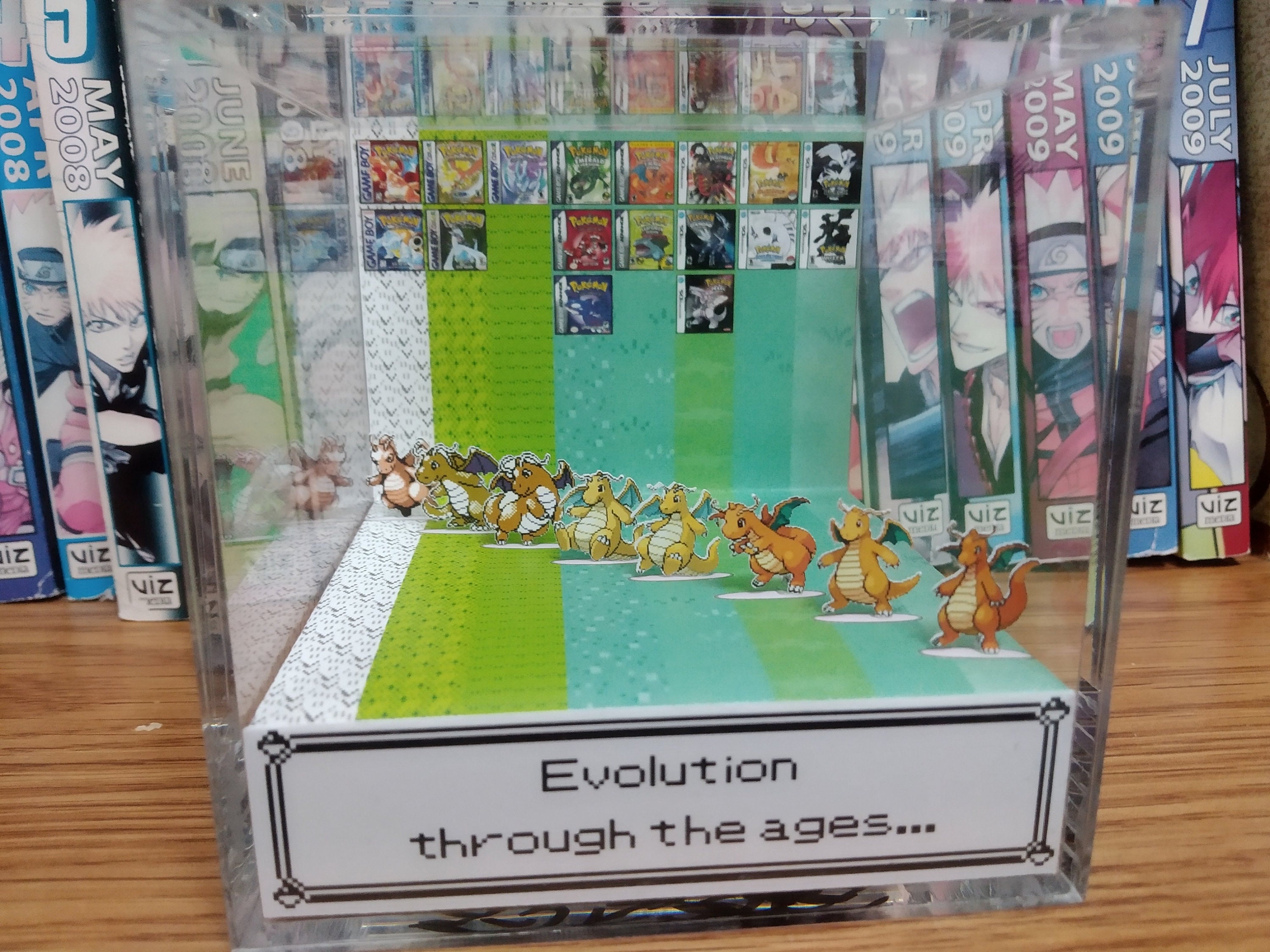 Generation Dragonite, Dragonite 3D Diorama Cube, Dragonite Handmade Crystal Diorama Cube, Dragonite Unique Gift for Gamers