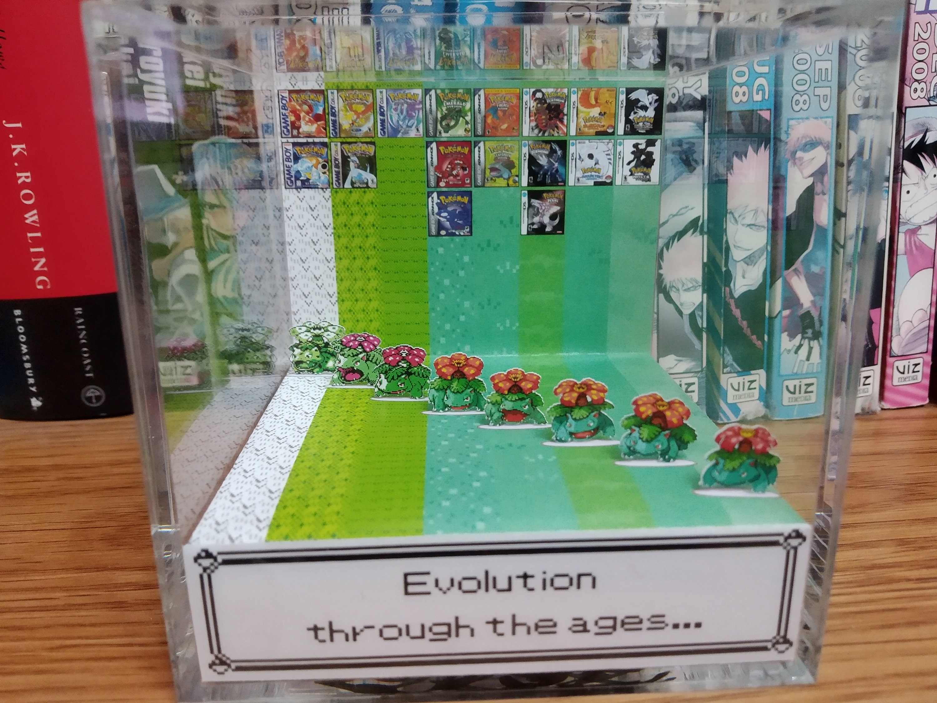 Generation Venusaur, Venusaur (Bulbasaur Evolution) 3D Diorama Cube, Venusaur Handmade Crystal Diorama Cube, Venusaur Unique Gift for Gamers