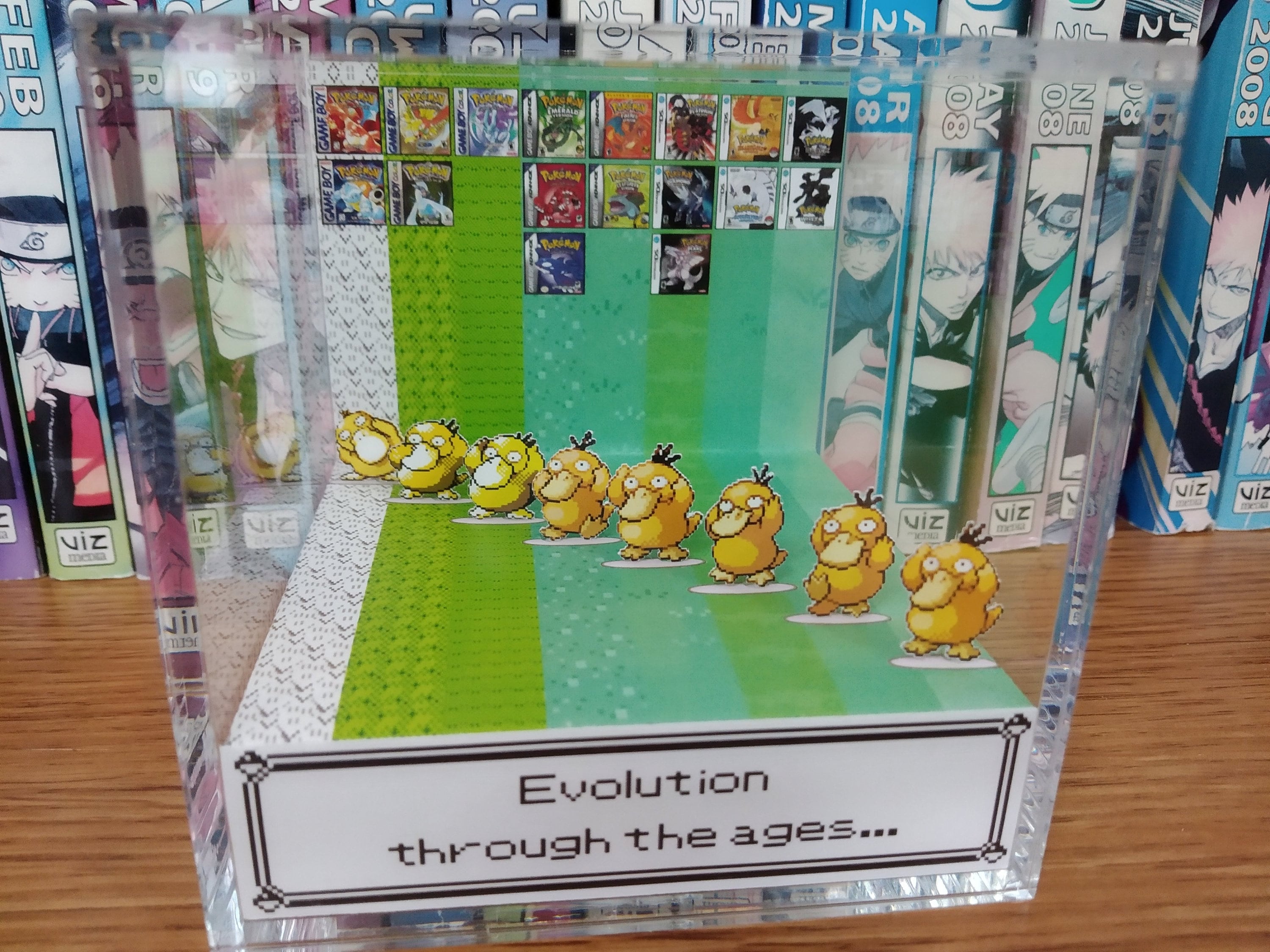 Generation Psyduck, Psyduck 3D Diorama Cube, Psyduck Handmade Crystal Diorama Cube, Psyduck Unique Gift for Gamers