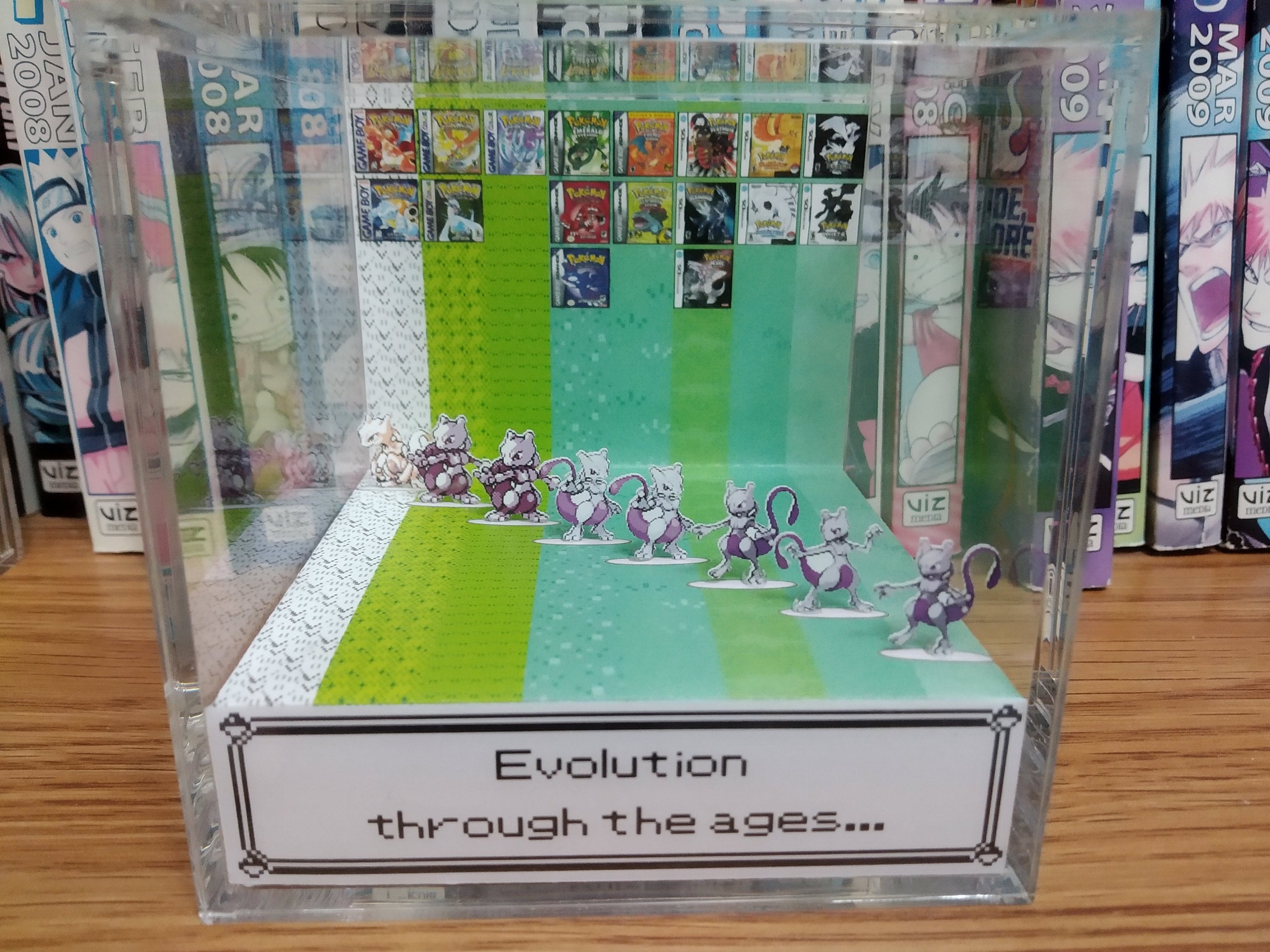 Generation Mewtwo, Mewtwo 3D Diorama Cube, Mewtwo Handmade Crystal Diorama Cube, Mewtwo Unique Gift for Gamers