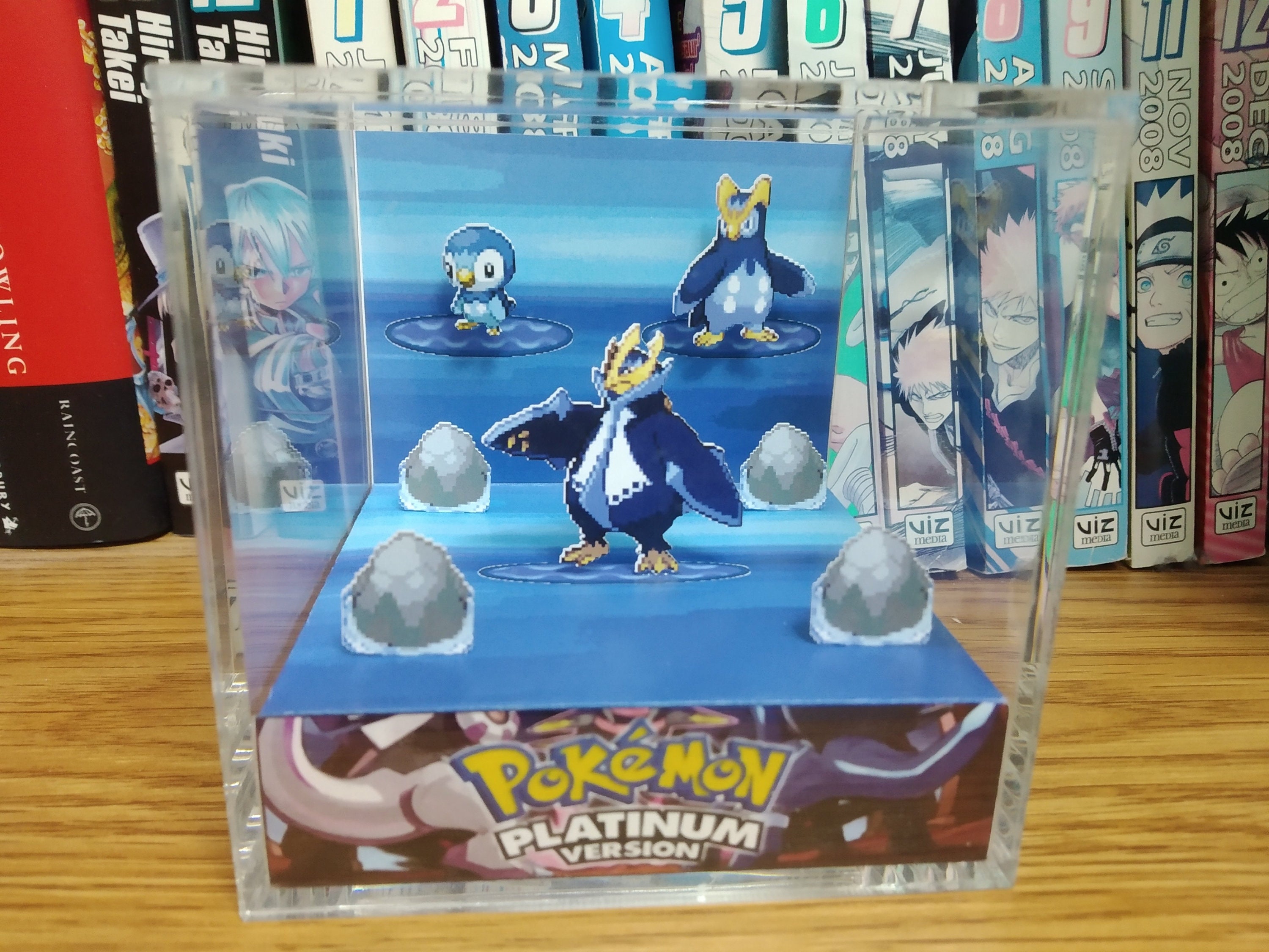 Evolution Empoleon (Platinum), Piplup Prinplup Empoleon 3D Diorama Cube, Handmade Crystal Diorama Cube, Unique Gift for Gamers (Piplup)