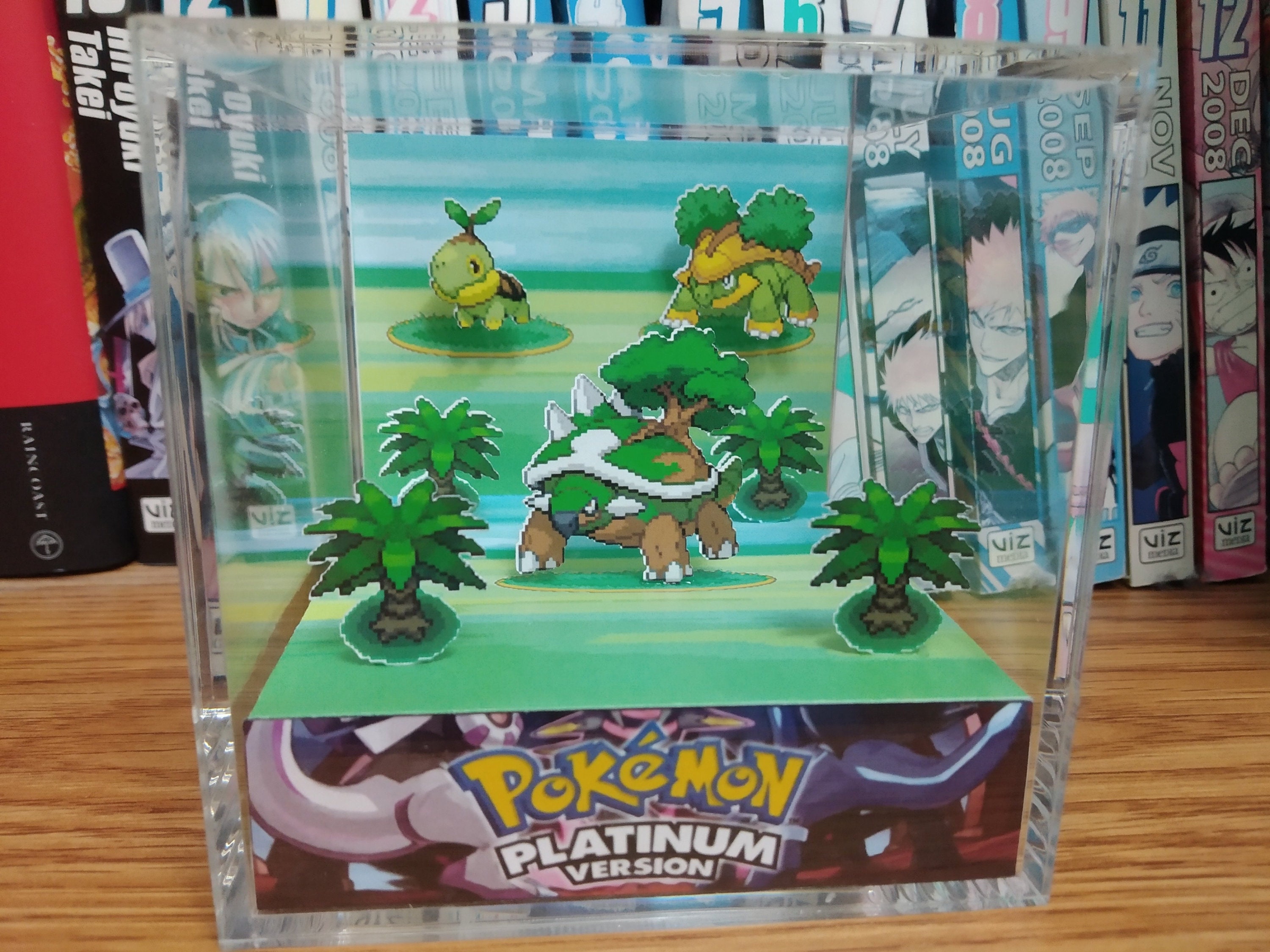 Evolution Torterra (Platinum), Turtwig, Grotle, Torterra  3D Diorama Cube, Torterra Handmade Crystal Diorama Cube, Unique Gift for Gamers