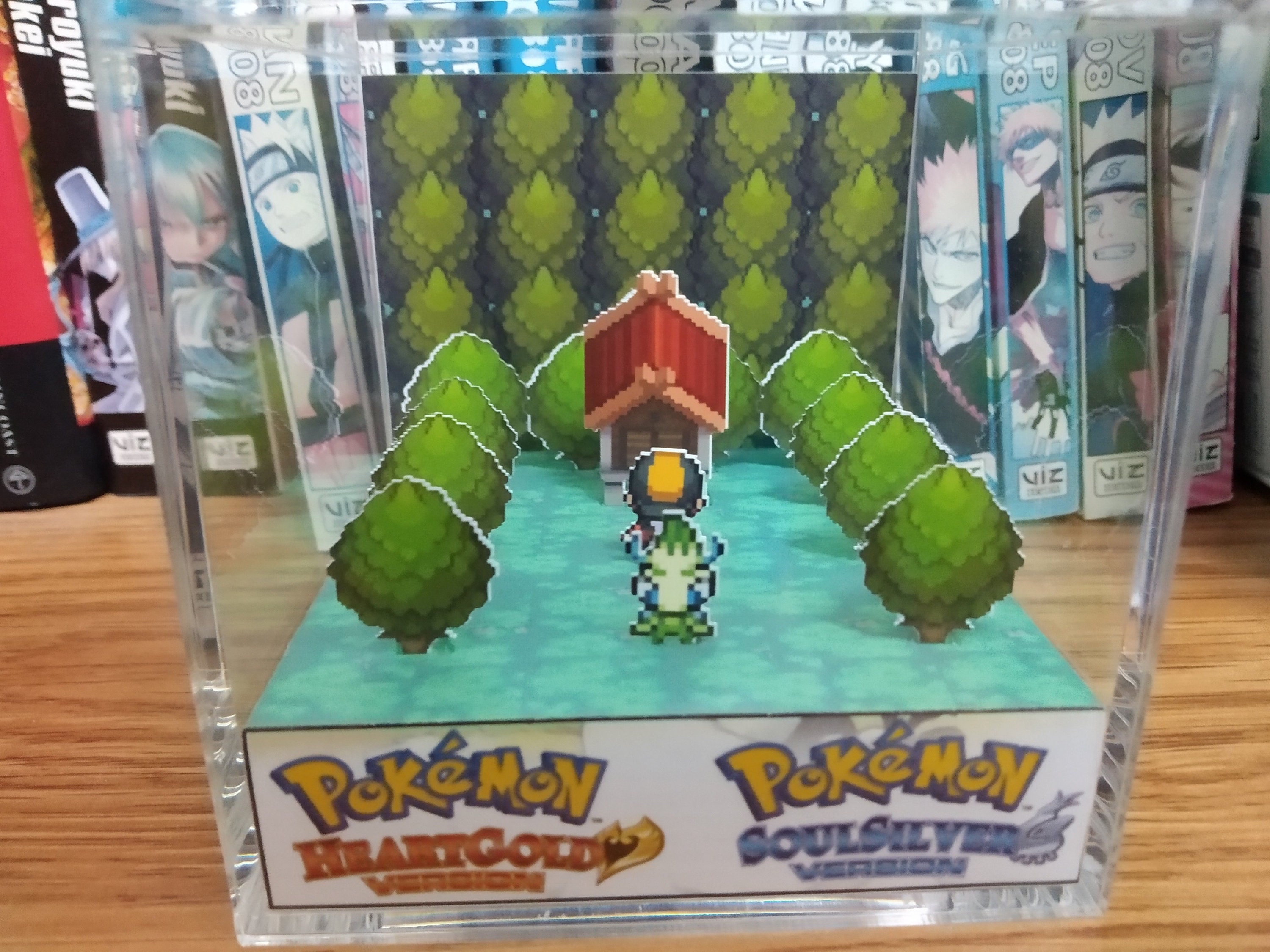 Celebi (Ilex Forest Shrine), Celebi 3D Diorama Cube, Celebi Shrine Handmade Crystal Diorama Cube, Celebi Unique Gift for Gamers