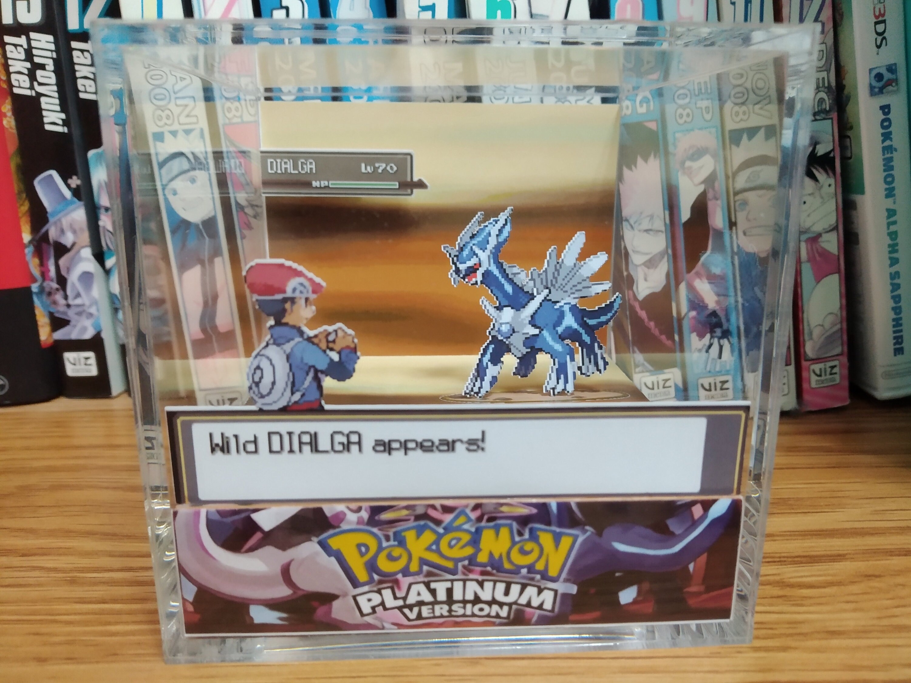 Dialga Encounter, Dialga 3D Diorama Cube, Dialga Handmade Crystal Diorama Cube, Unique Gift for Gamers