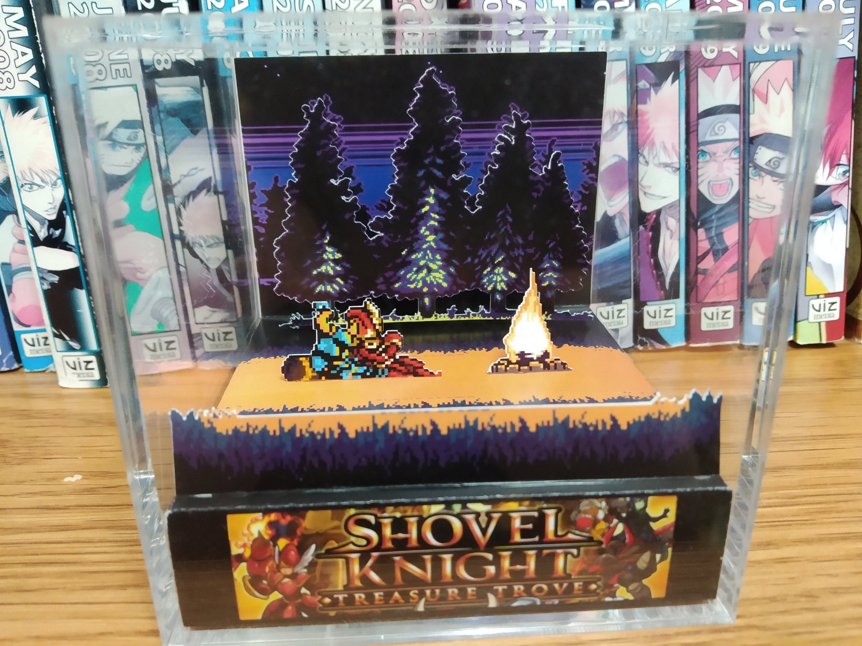 Shovel Knight Treasure Trove Diorama - Campfire, Nintendo 3D Diorama Cube, Handmade Crystal Diorama Cube, Unique Gift for Gamers