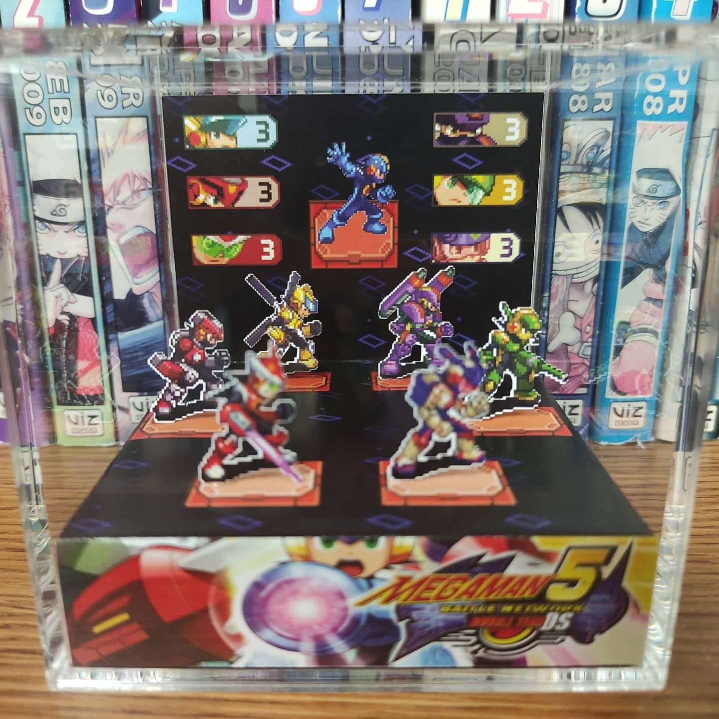 Mega Man Diorama - Mega Man Double Souls (Battle Network), Mega Man 3D Diorama Cube, Handmade Crystal Diorama Cube, Unique Gift for Gamers