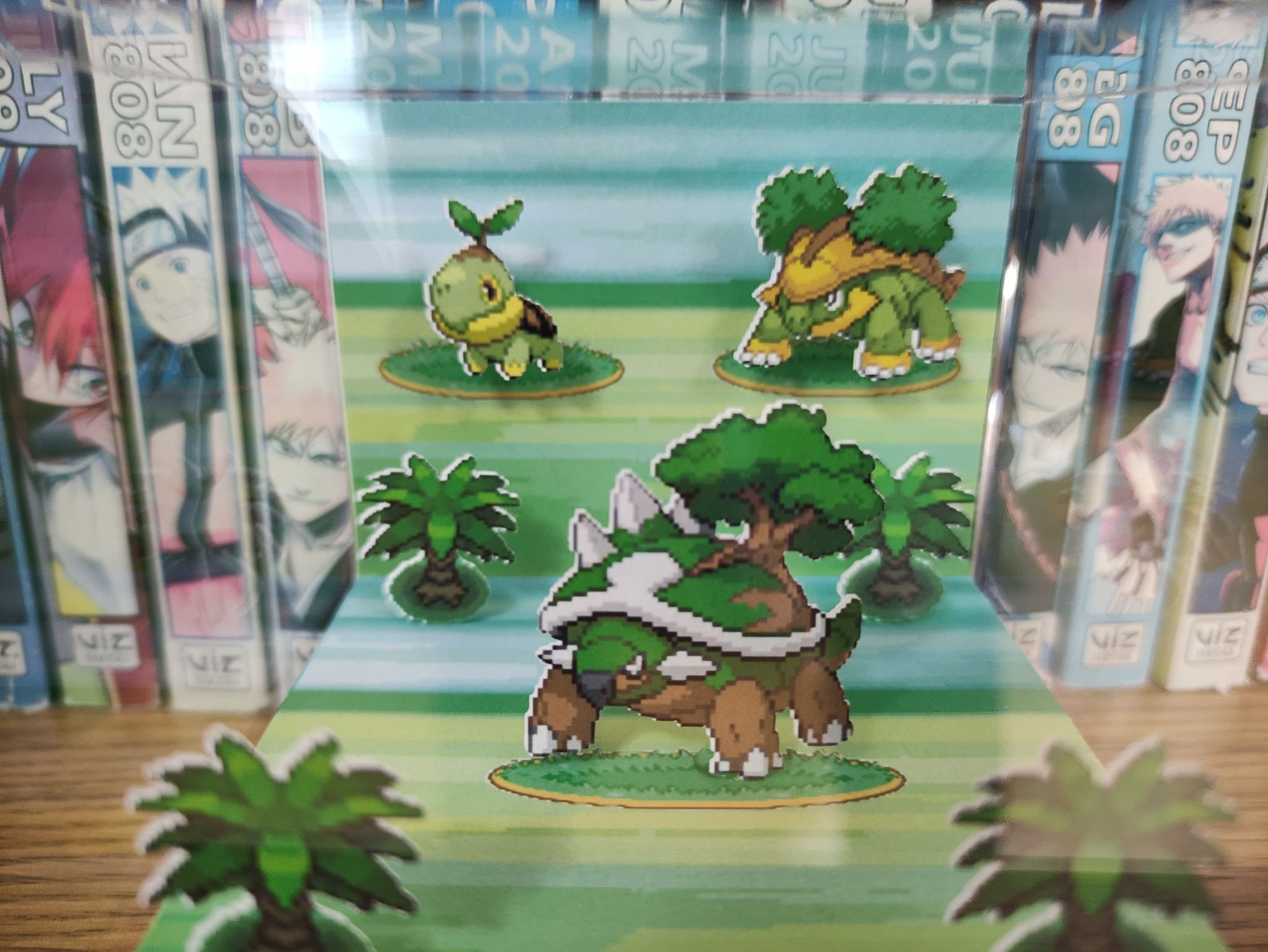 Evolution Torterra (Platinum), Turtwig, Grotle, Torterra  3D Diorama Cube, Torterra Handmade Crystal Diorama Cube, Unique Gift for Gamers