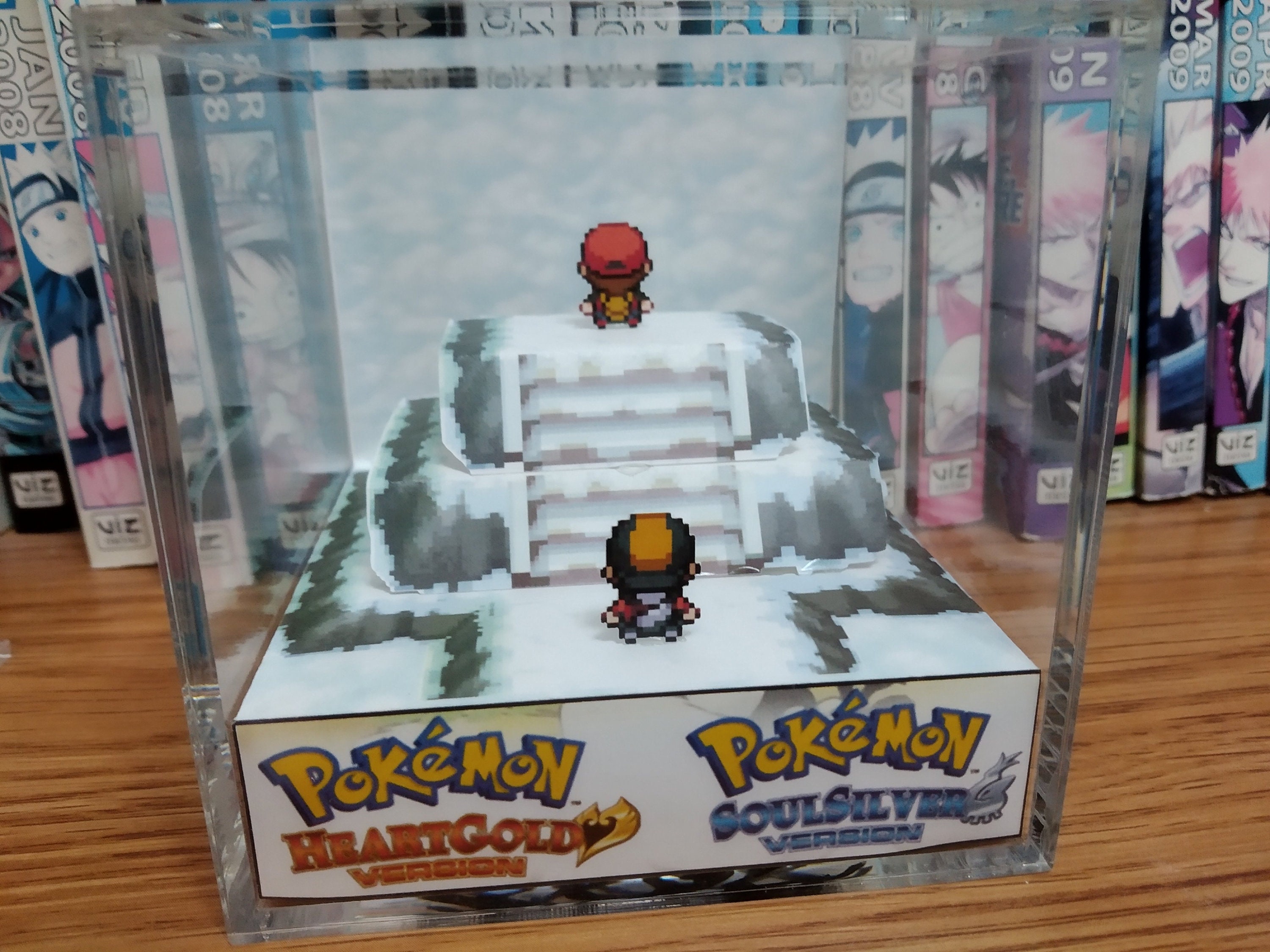 CUSTOMIZABLE Trainer Red (Trainer Red - HeartGold Soulsilver), Red 3D Diorama Cube, Handmade Crystal Diorama Cube , Unique Gift for Gamers