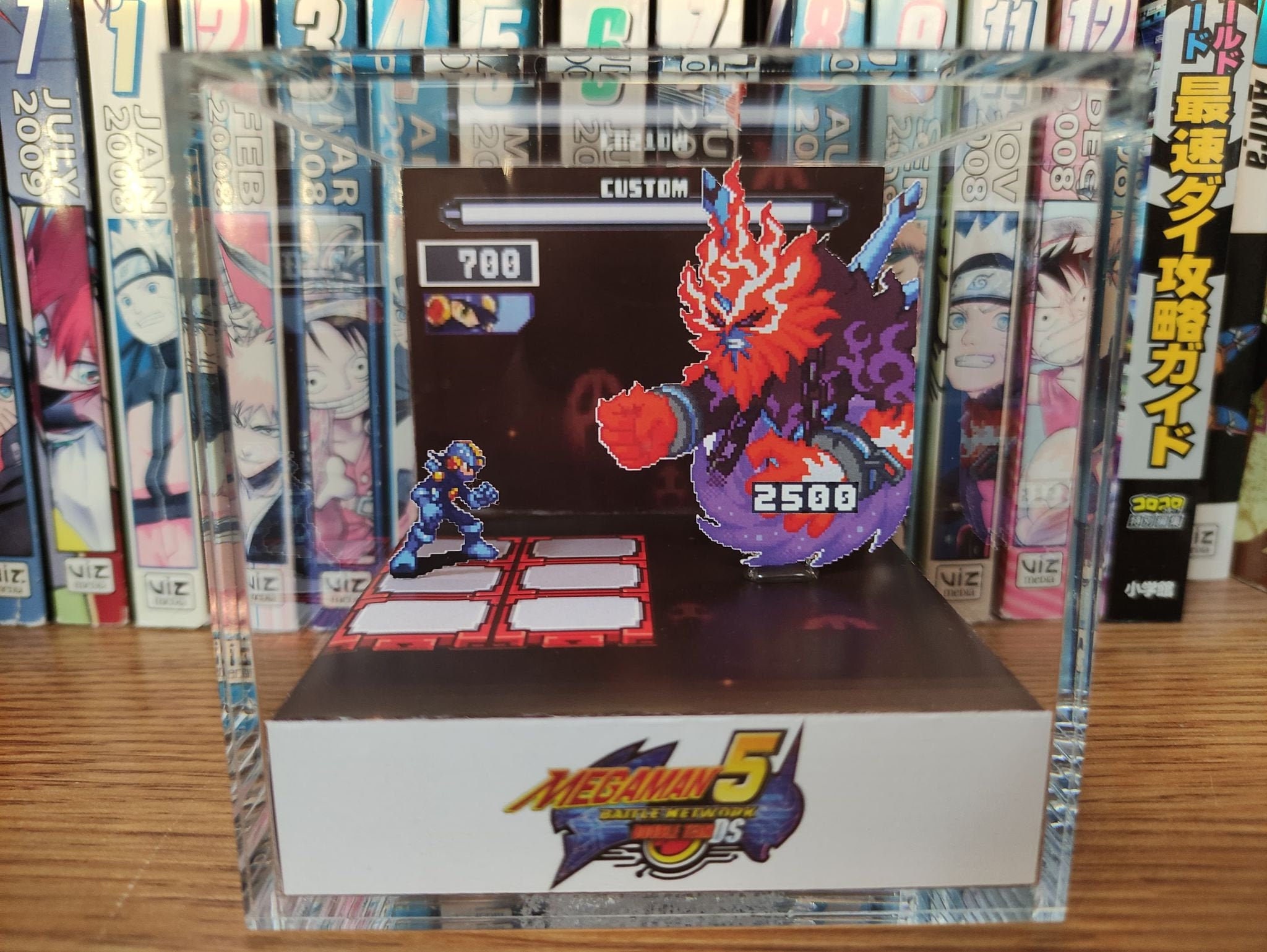 Mega Man Diorama - Mega Man vs Nebula Gray (Battle Network), Mega Man 3D Diorama Cube, Handmade Crystal Diorama Cube, Unique Gift for Gamers