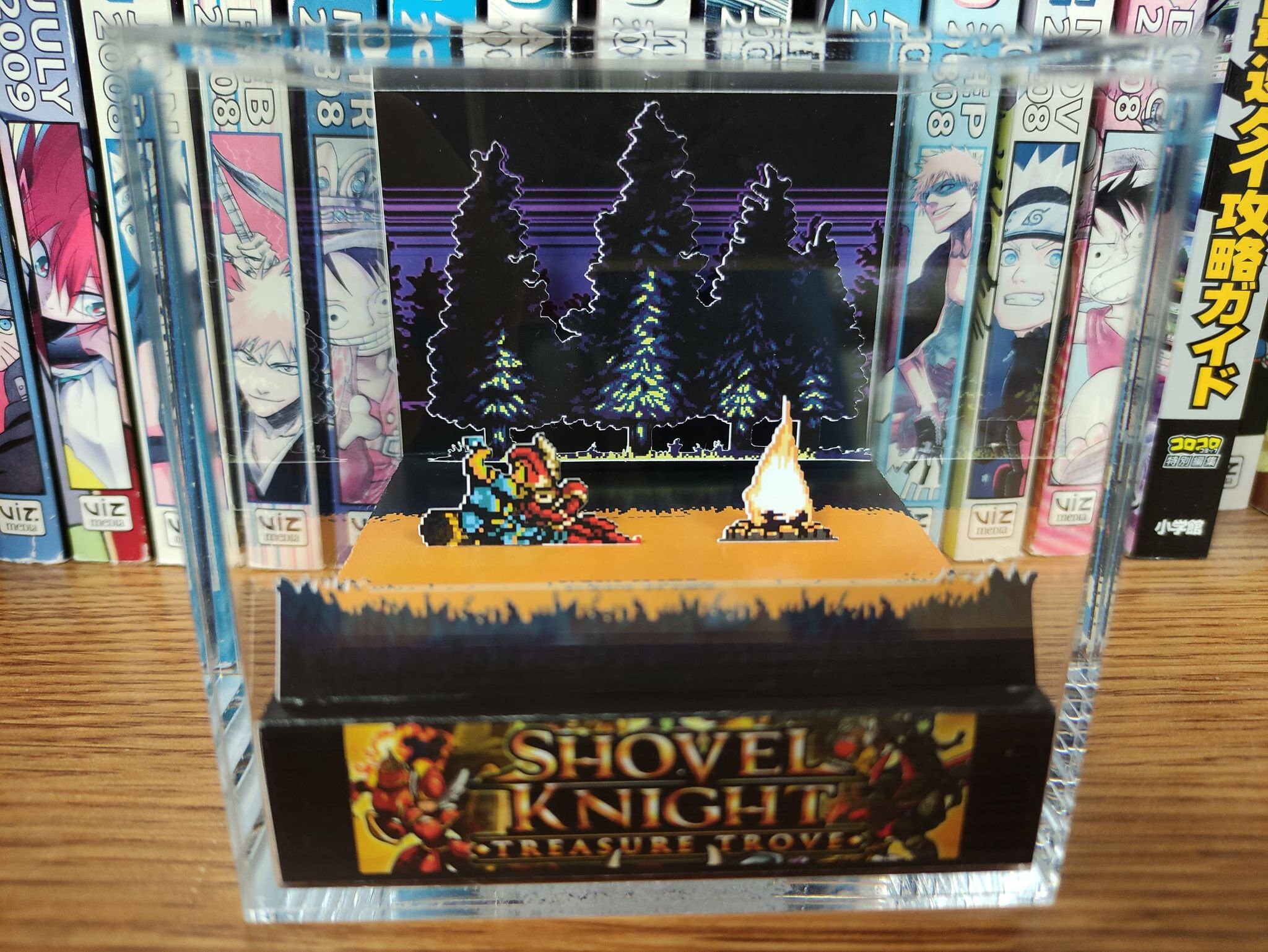 Shovel Knight Treasure Trove Diorama - Campfire, Nintendo 3D Diorama Cube, Handmade Crystal Diorama Cube, Unique Gift for Gamers