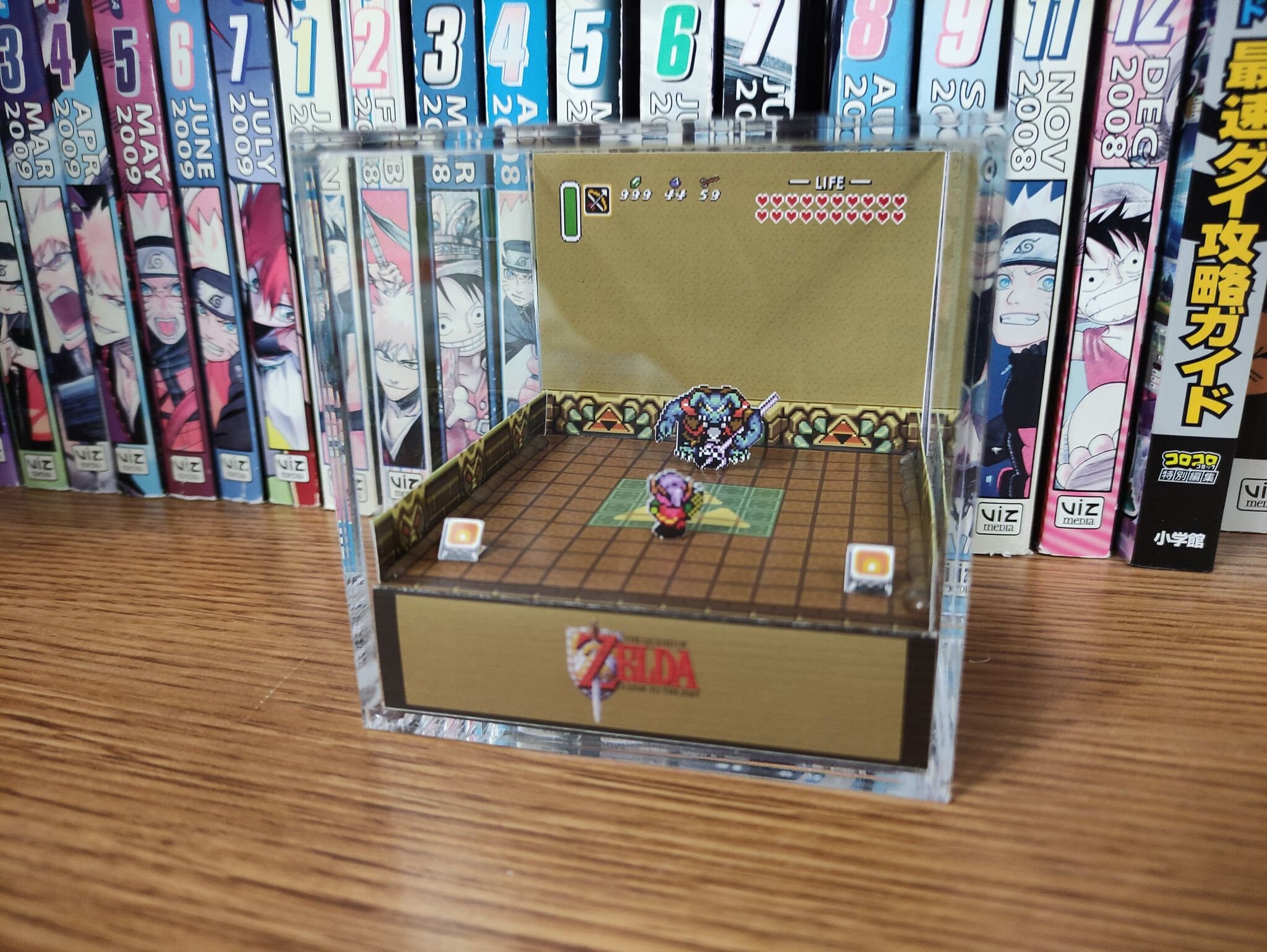 Legend of Zelda Diorama - Link to the Past (Link Vs Ganondorf), Zelda 3D Diorama Cube, Handmade Crystal Diorama Cube, Unique Gift for Gamers