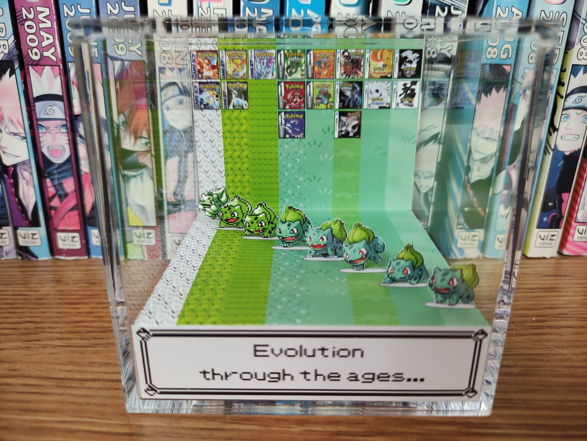 Generation Bulbasaur, Bulbasaur 3D Diorama Cube, Bulbasaur Handmade Crystal Diorama Cube, Bulbasaur Unique Gift for Gamers