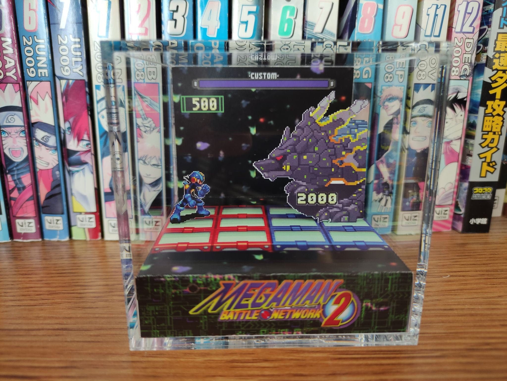 Mega Man Diorama - Mega Man vs Gospel (Battle Network), Mega Man 3D Diorama Cube, Handmade Crystal Diorama Cube, Unique Gift for Gamers