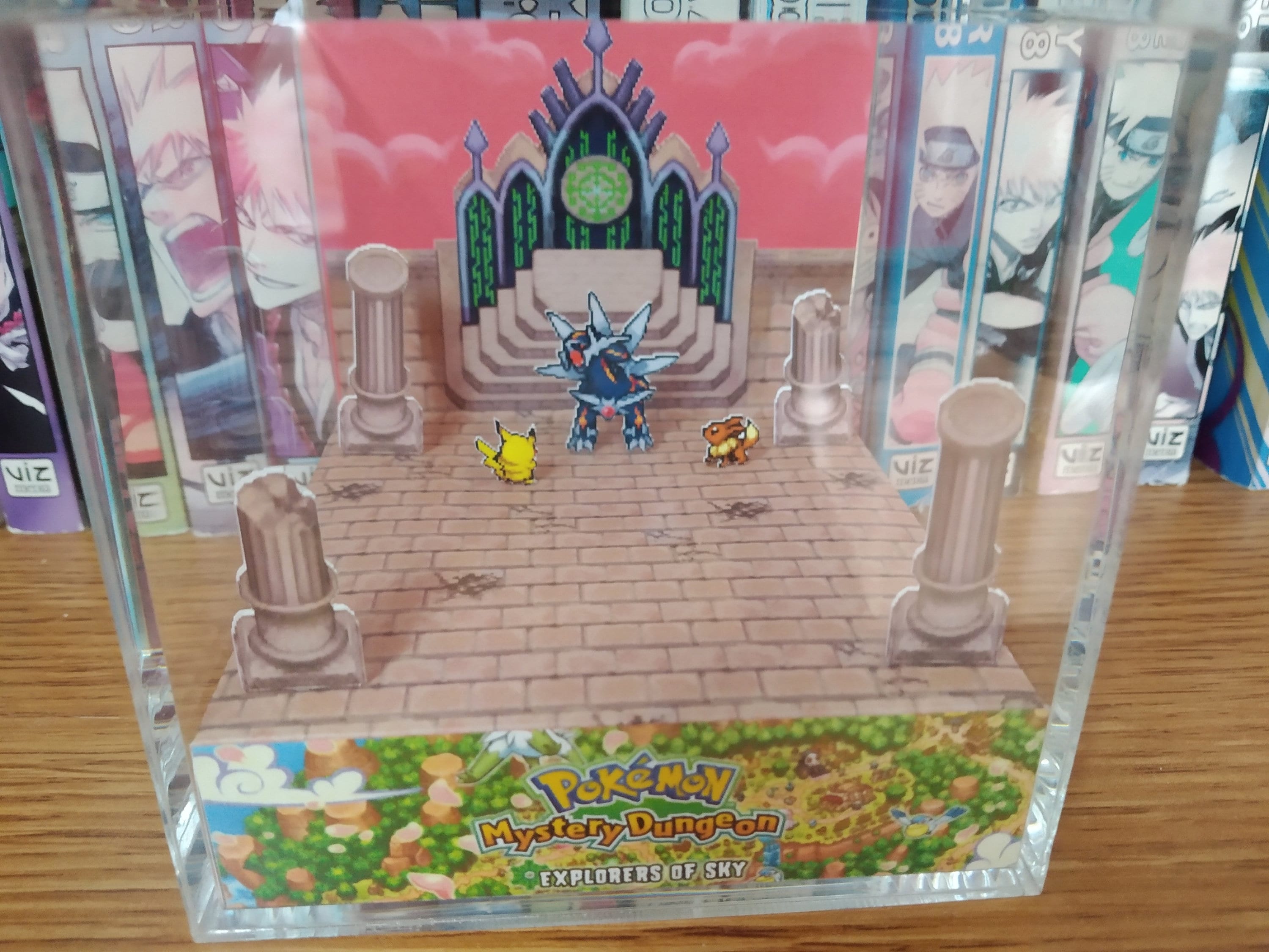 CUSTOMIZABLE Mystery Dungeon Explorers of Sky (e.g., Pikachu / Eevee) 3D Diorama Cube, Handmade Crystal Diorama Cube, Unique Gift for Gamers