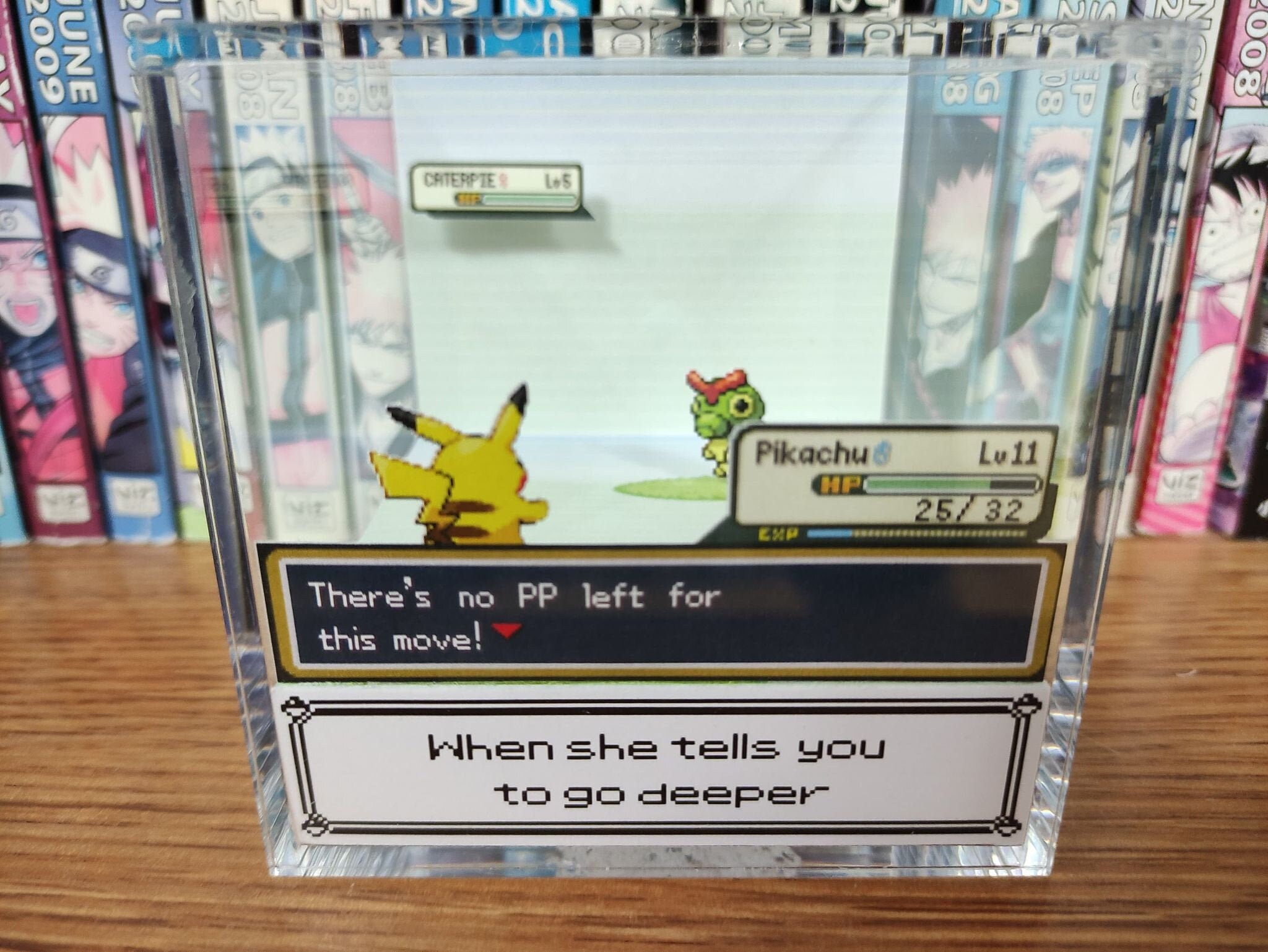 Meme Encounter (When she tells you to go deeper), Pokémeme 3D Diorama Cube, Handmade Crystal Pokémeme Diorama Cube, Unique Gift for Gamers