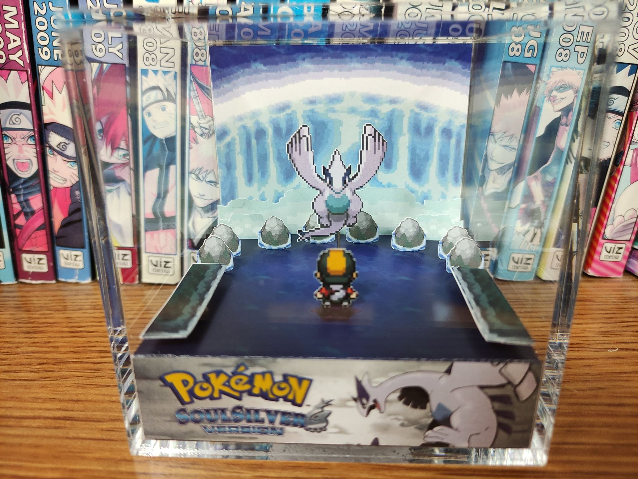 Lugia (Whirl Islands) SoulSilver, Lugia SoulSilver 3D Diorama Cube, Lugia Handmade Crystal Diorama Cube, Lugia Unique Gift for Gamers