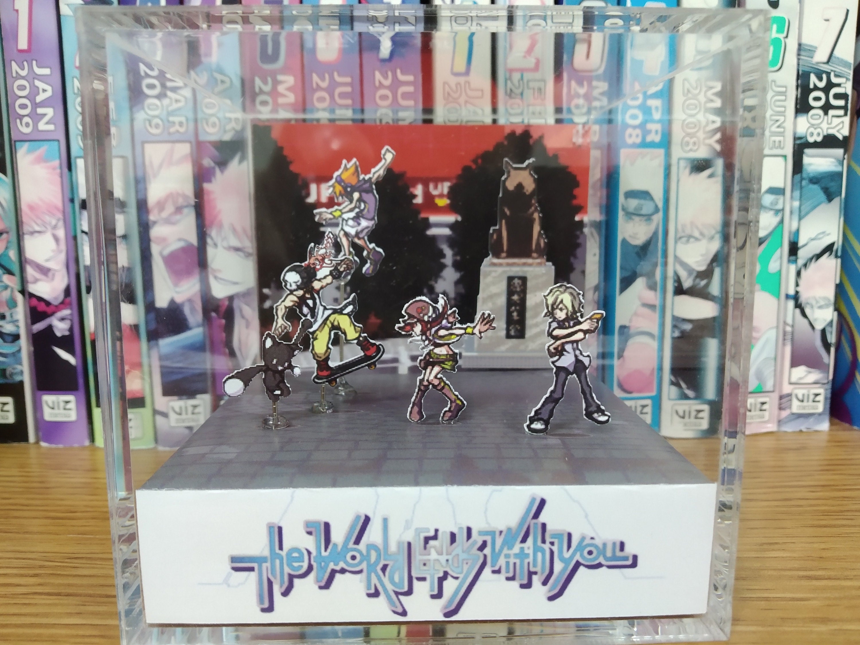 The World Ends With You (Battle Actions), The World Ends With You 3D Diorama Cube, Handmade Crystal Diorama Cube, Unique Gift for Gamers