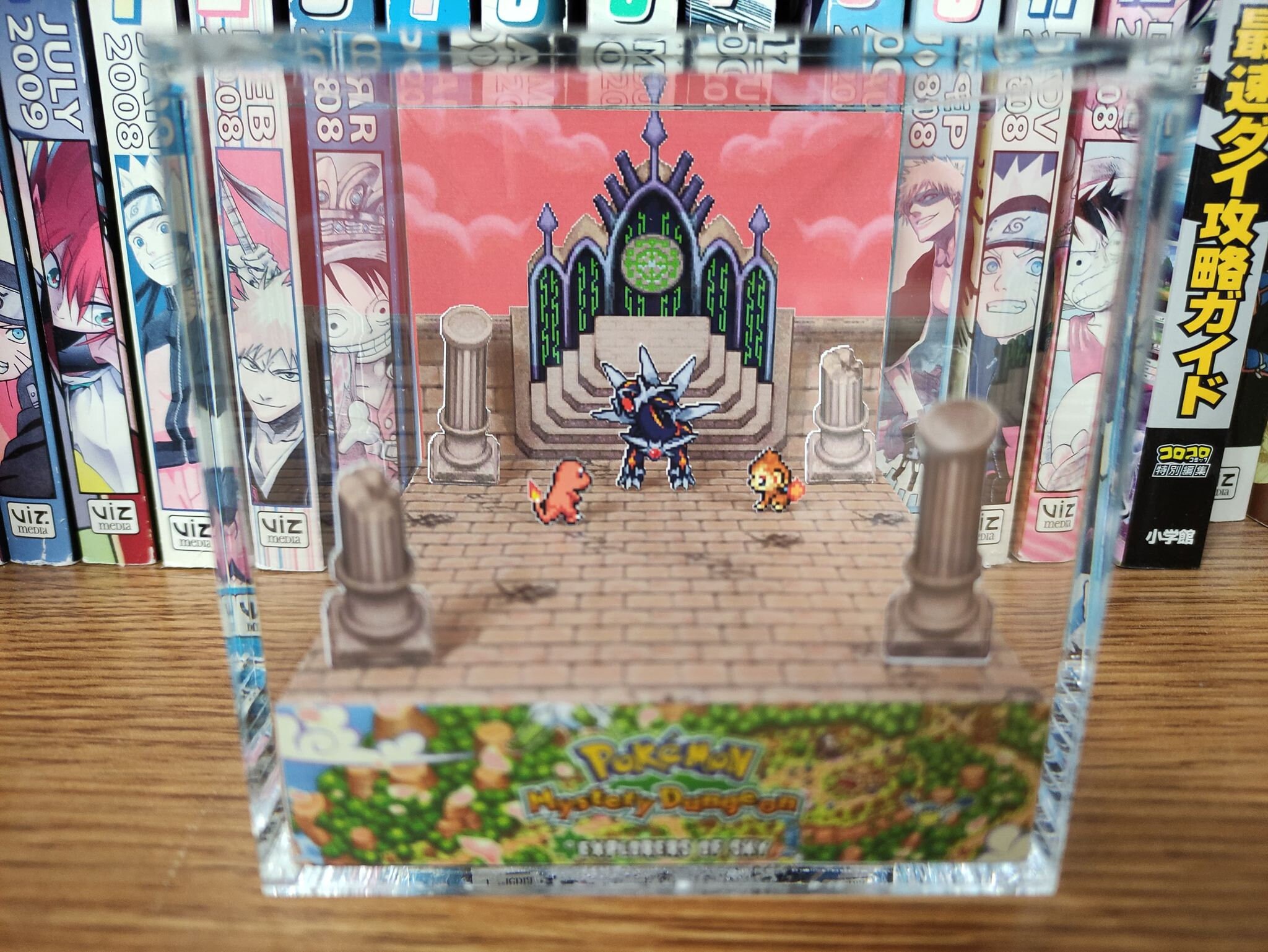 CUSTOMIZABLE Mystery Dungeon Explorers of Sky (e.g., Pikachu / Eevee) 3D Diorama Cube, Handmade Crystal Diorama Cube, Unique Gift for Gamers