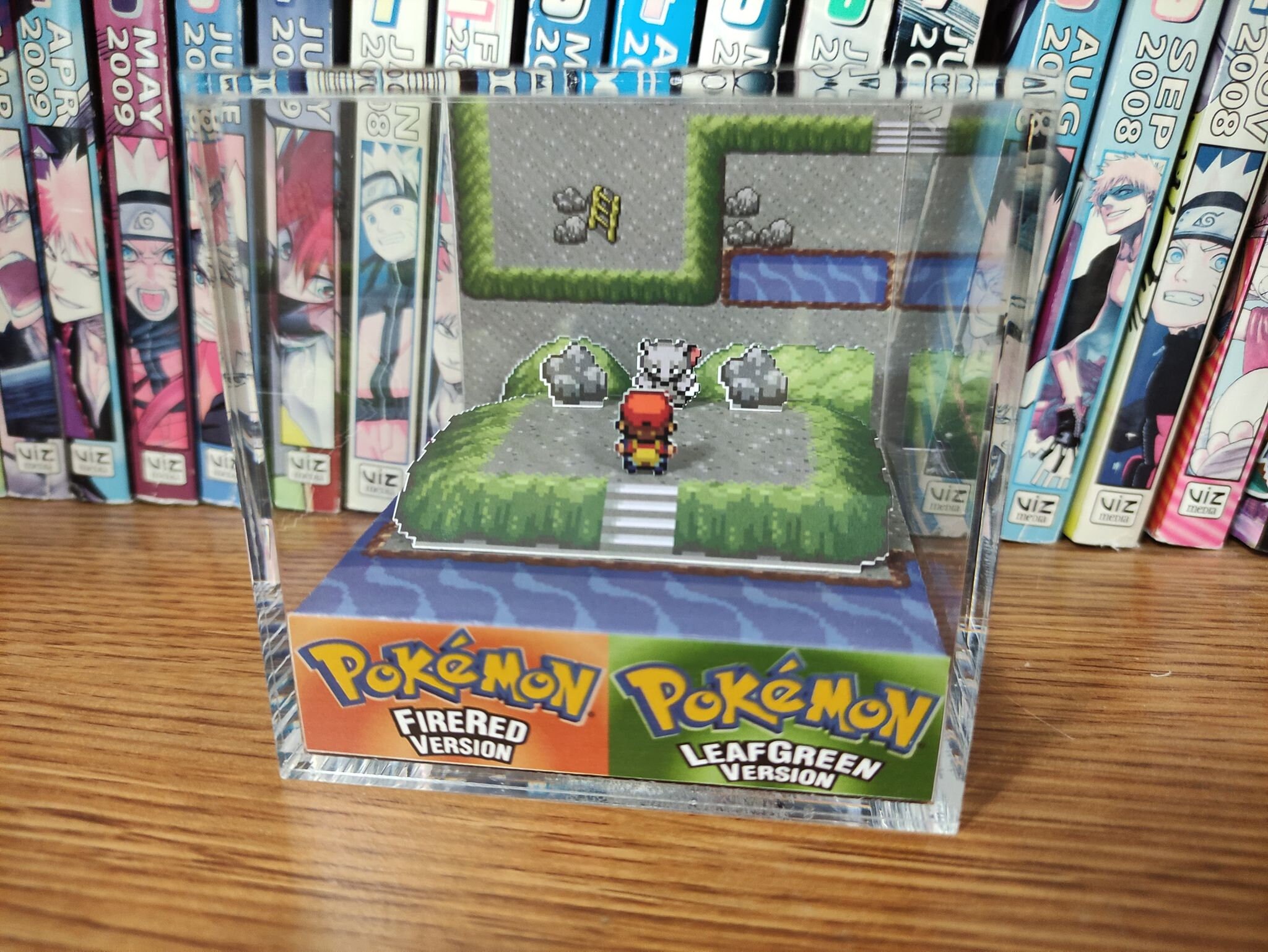 Mewtwo (Cerulean Cave), Mewtwo 3D Diorama Cube, Mewtwo Handmade Crystal Diorama Cube, Mewtwo Unique Gift for Gamers