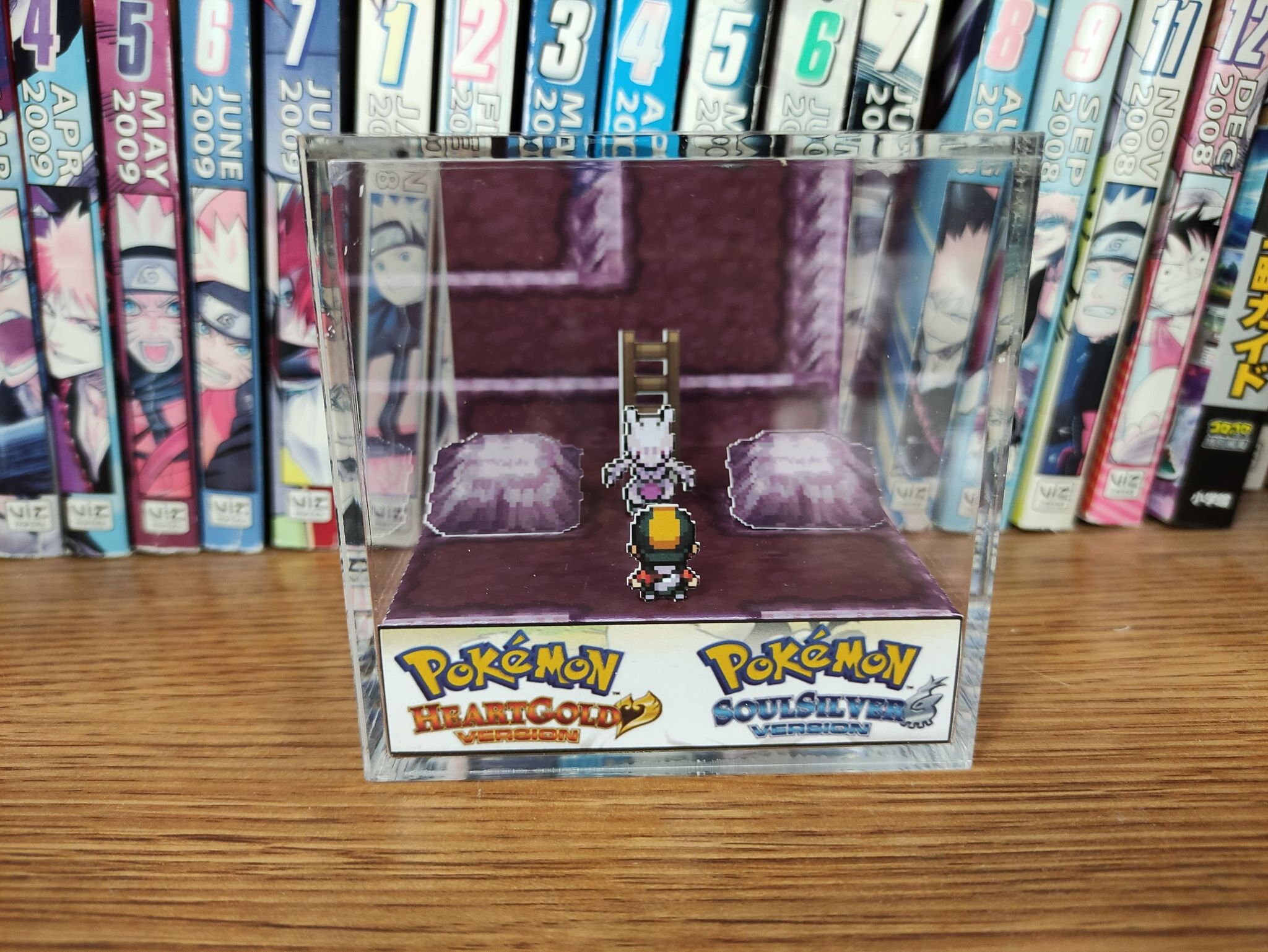 CUSTOMIZABLE Mewtwo Cerulean Cave, Mewtwo HeartGold SoulSilver 3D Diorama, Mewtwo Handmade Crystal Diorama, Mewtwo Unique Gift for Gamers