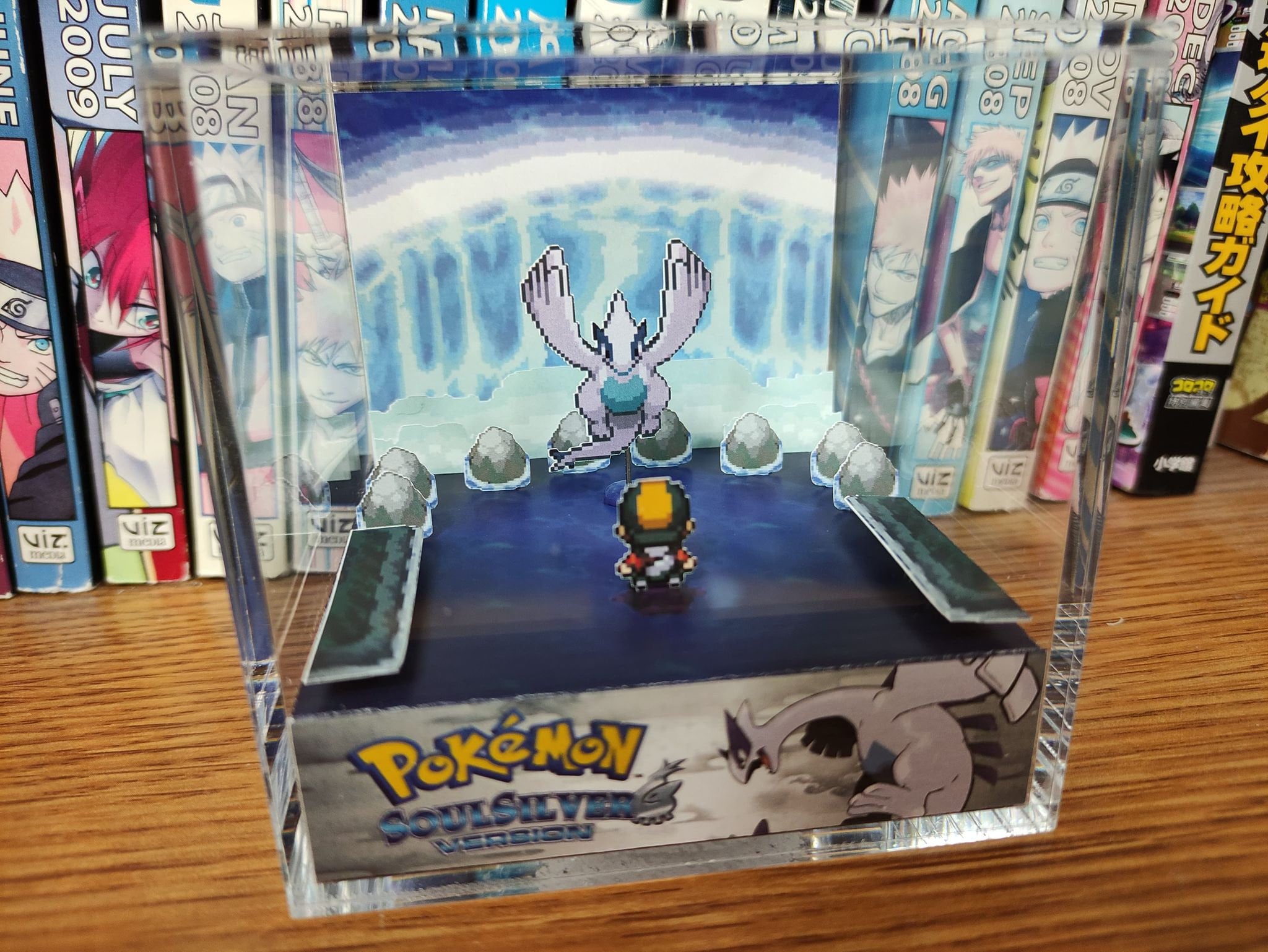 Lugia (Whirl Islands) SoulSilver, Lugia SoulSilver 3D Diorama Cube, Lugia Handmade Crystal Diorama Cube, Lugia Unique Gift for Gamers