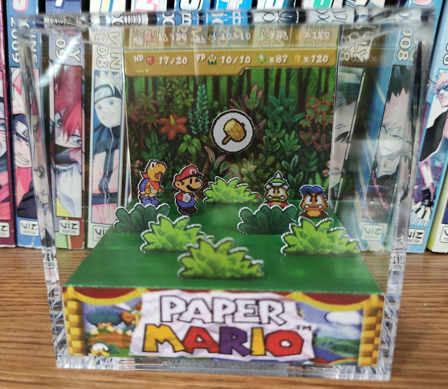 Mario Diorama - Paper Mario, Mario 3D Diorama Cube, Handmade Crystal Diorama Cube, Unique Gift for Gamers