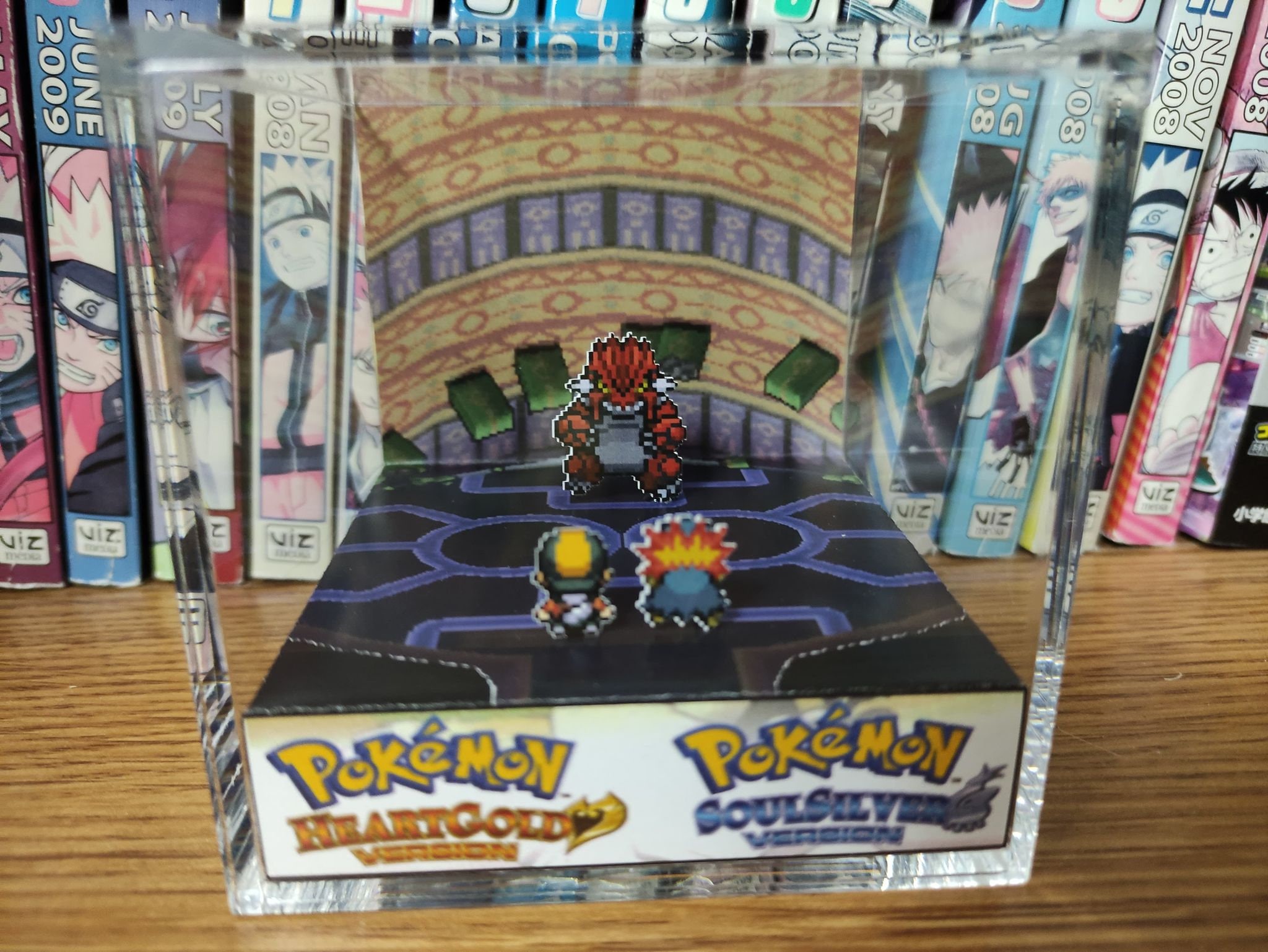 CUSTOMIZABLE Groudon Embedded Tower, Groudon HeartGold 3D Diorama, Groudon Handmade Crystal Diorama Cube, Unique Gift for Gamers