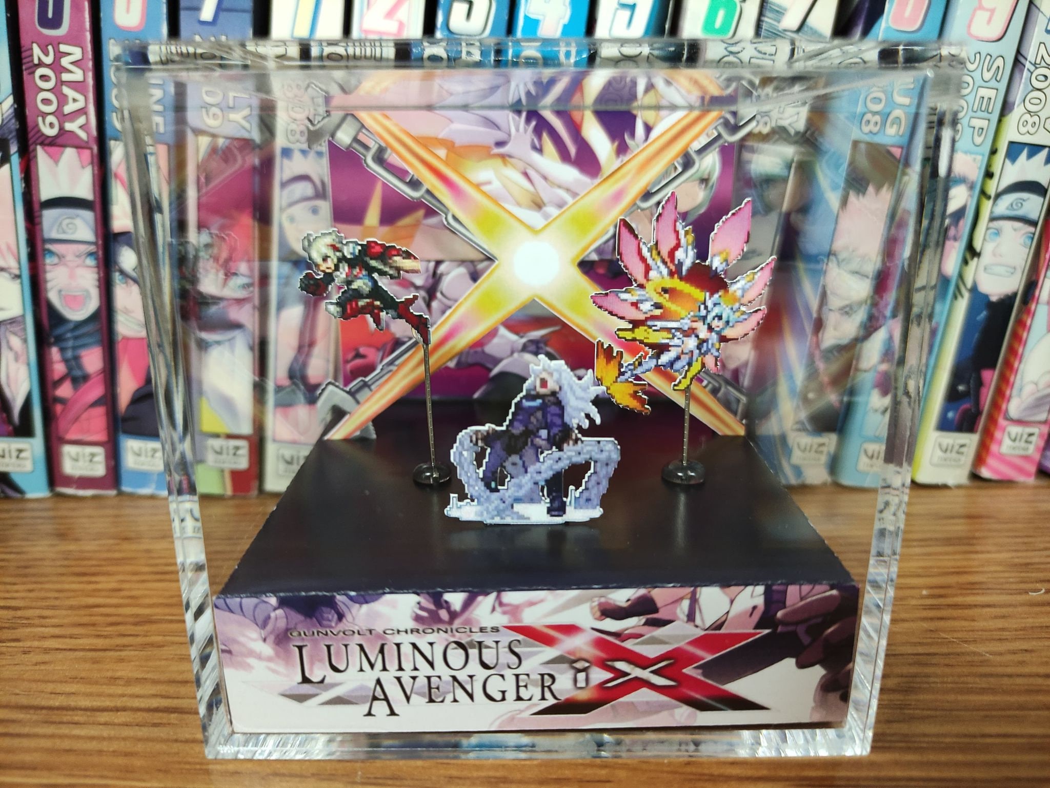 Gunvolt Chronicles (Asimov Chains), Luminous Avenger Gunvolt 3D Diorama Cube, Handmade Crystal Diorama Cube, Unique Gift for Gamers