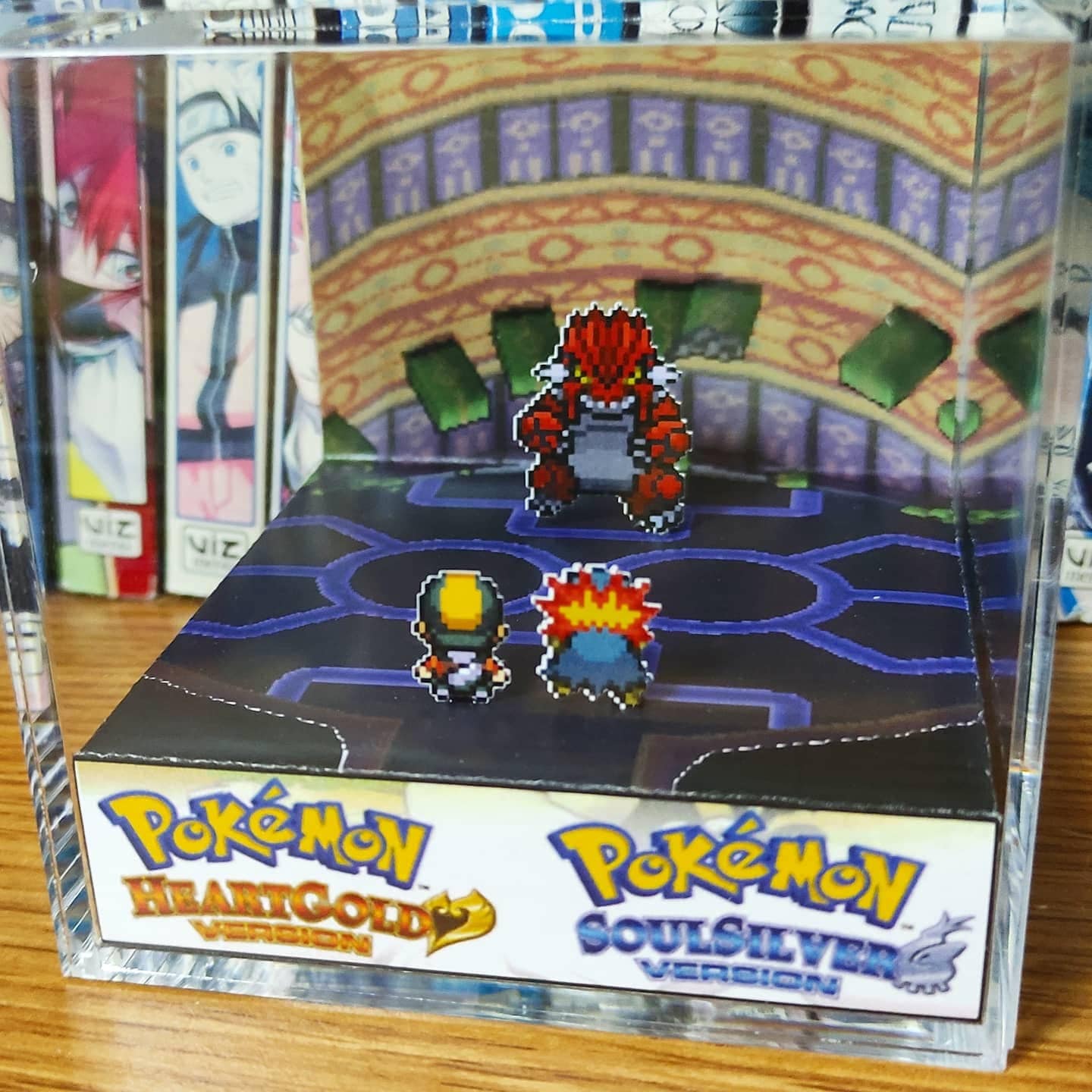 CUSTOMIZABLE Groudon Embedded Tower, Groudon HeartGold 3D Diorama, Groudon Handmade Crystal Diorama Cube, Unique Gift for Gamers