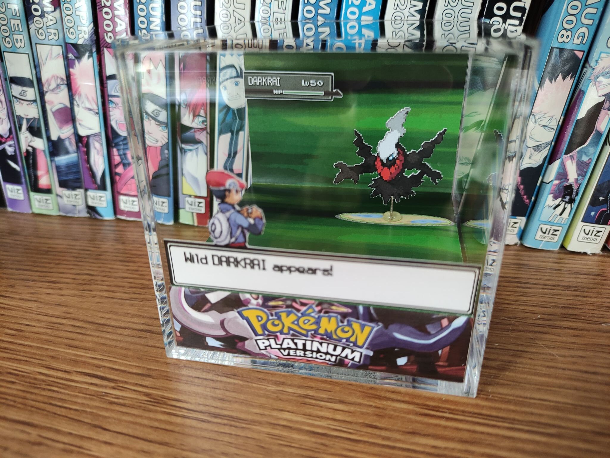 Darkrai Encounter, Darkrai 3D Diorama Cube, Darkrai Handmade Crystal Diorama Cube, Unique Gift for Gamers