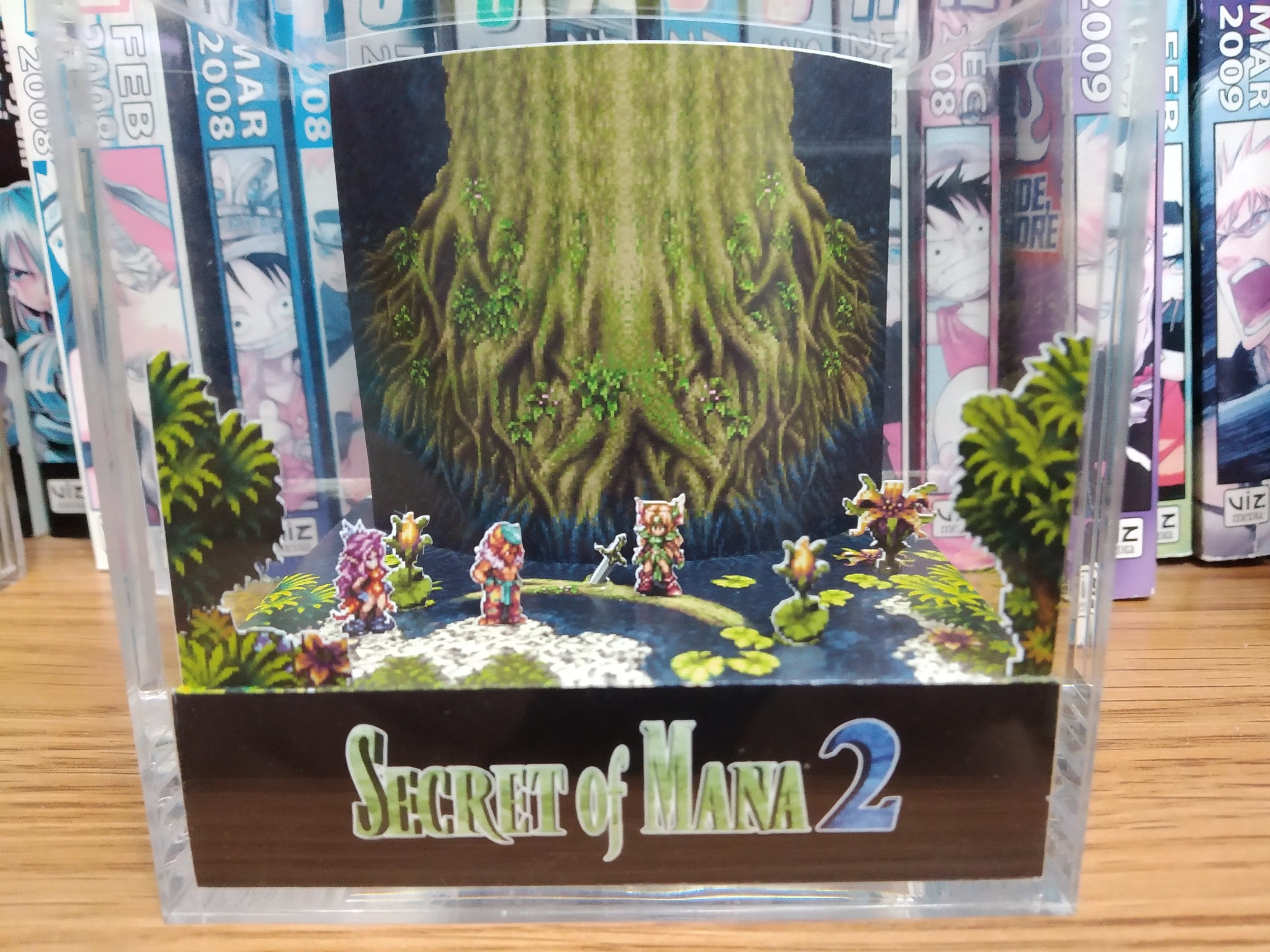 Secret of Mana 2 (Nature), Secret of Mana 2 3D Diorama Cube, Handmade Crystal Diorama Cube, Unique Gift for Gamers