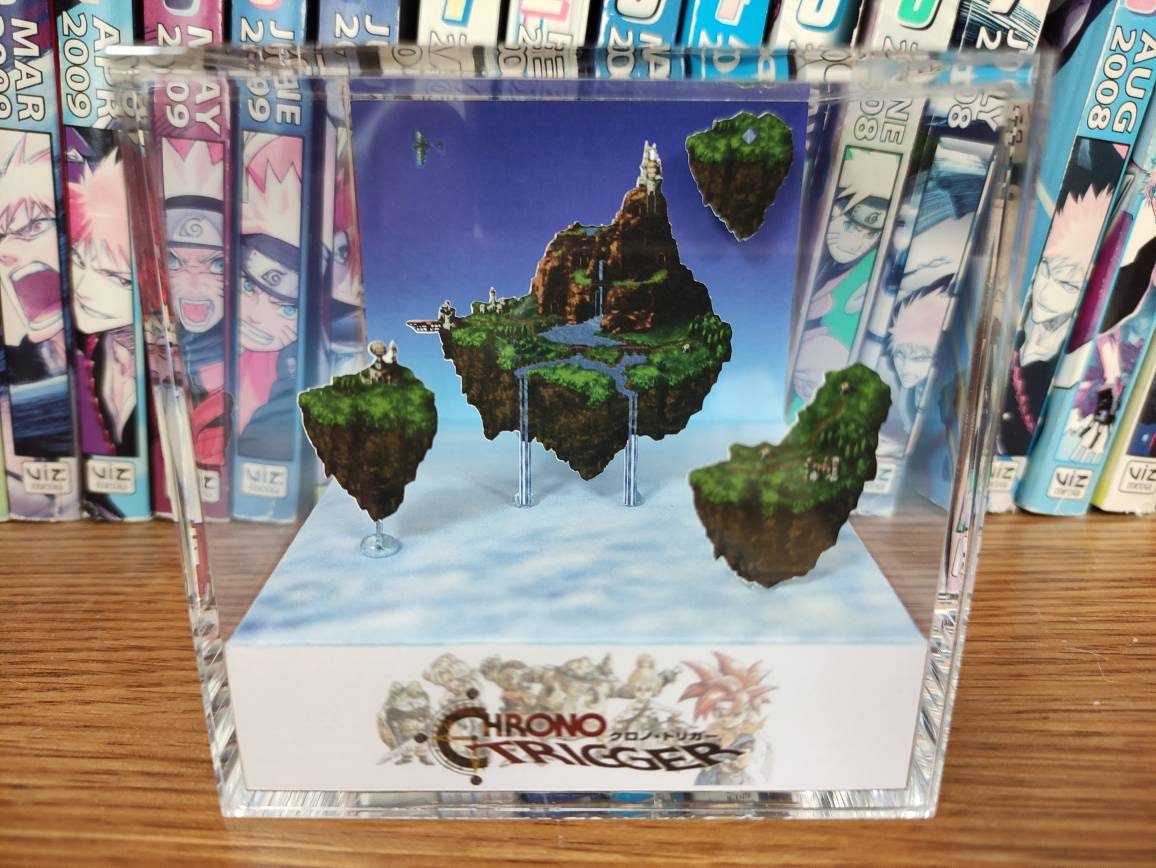 Chrono Trigger Zeal (Kingdom of Zeal), Chrono Trigger Zeal 3D Diorama Cube, Handmade Crystal Diorama Cube, Unique Gift for Gamers