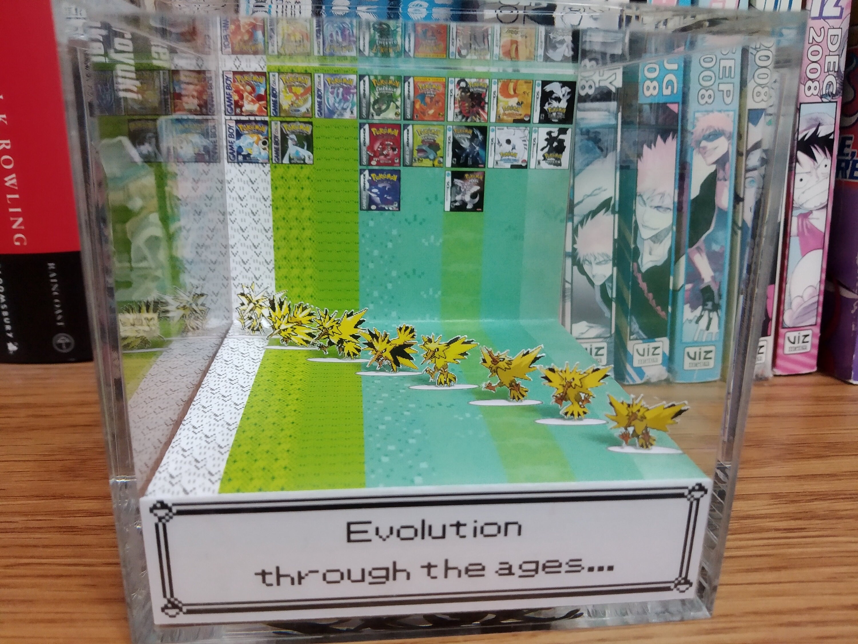 Generation Zapdos, Zapdos 3D Diorama Cube, Zapdos Handmade Crystal Diorama Cube, Zapdos Unique Gift for Gamers