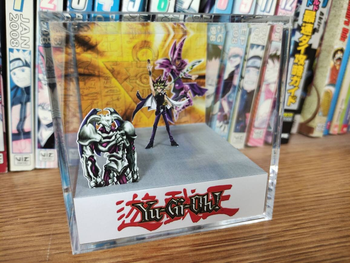 Yugioh Yami Yugi Mutou (Dark Magician Summoned Skull), Yugioh Yugi 3D Diorama Cube, Handmade Crystal Diorama Cube, Unique Gift for Gamers