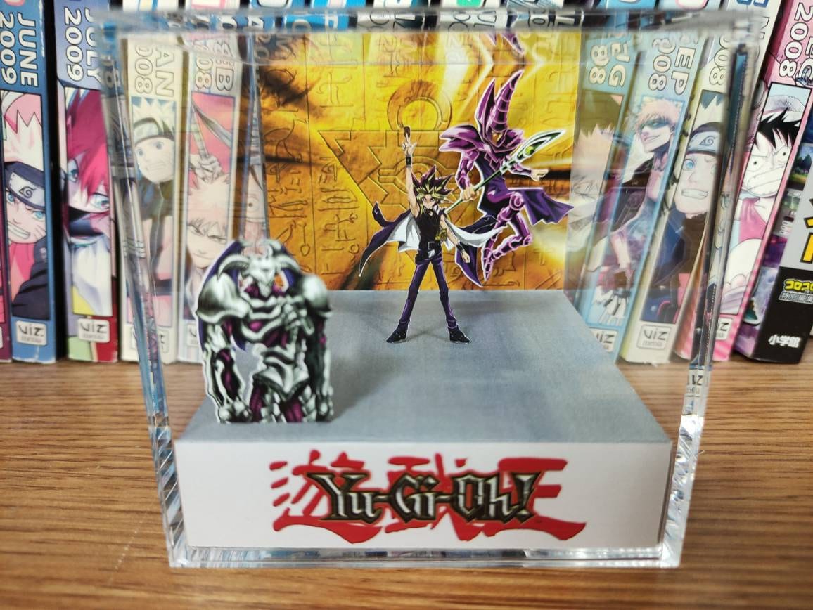 Yugioh Yami Yugi Mutou (Dark Magician Summoned Skull), Yugioh Yugi 3D Diorama Cube, Handmade Crystal Diorama Cube, Unique Gift for Gamers