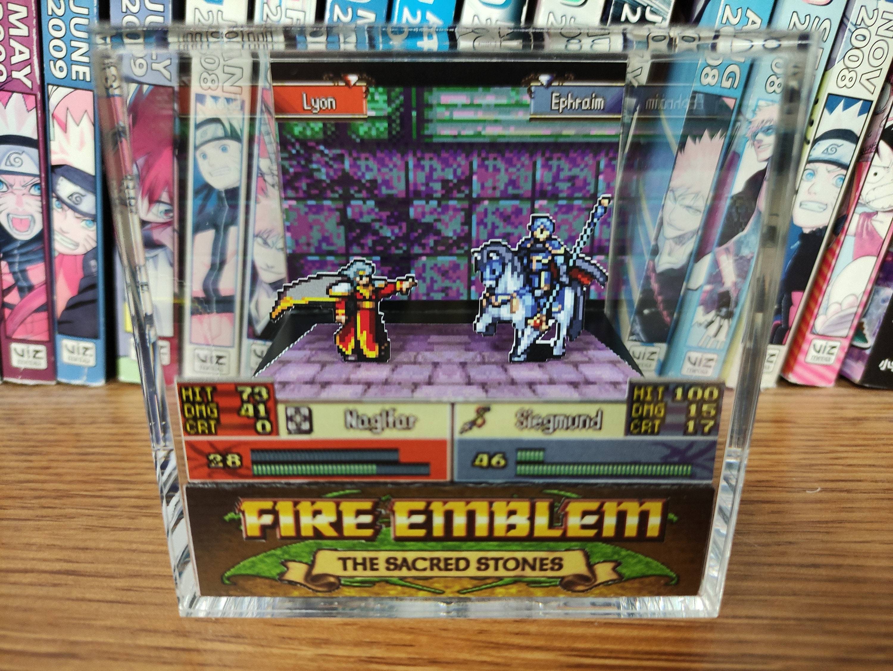 Fire Emblem Diorama - Lyon vs Ephraim (The Sacred Stones), Fire Emblem Diorama Cube, Handmade Crystal Diorama Cube, Unique Gift for Gamers