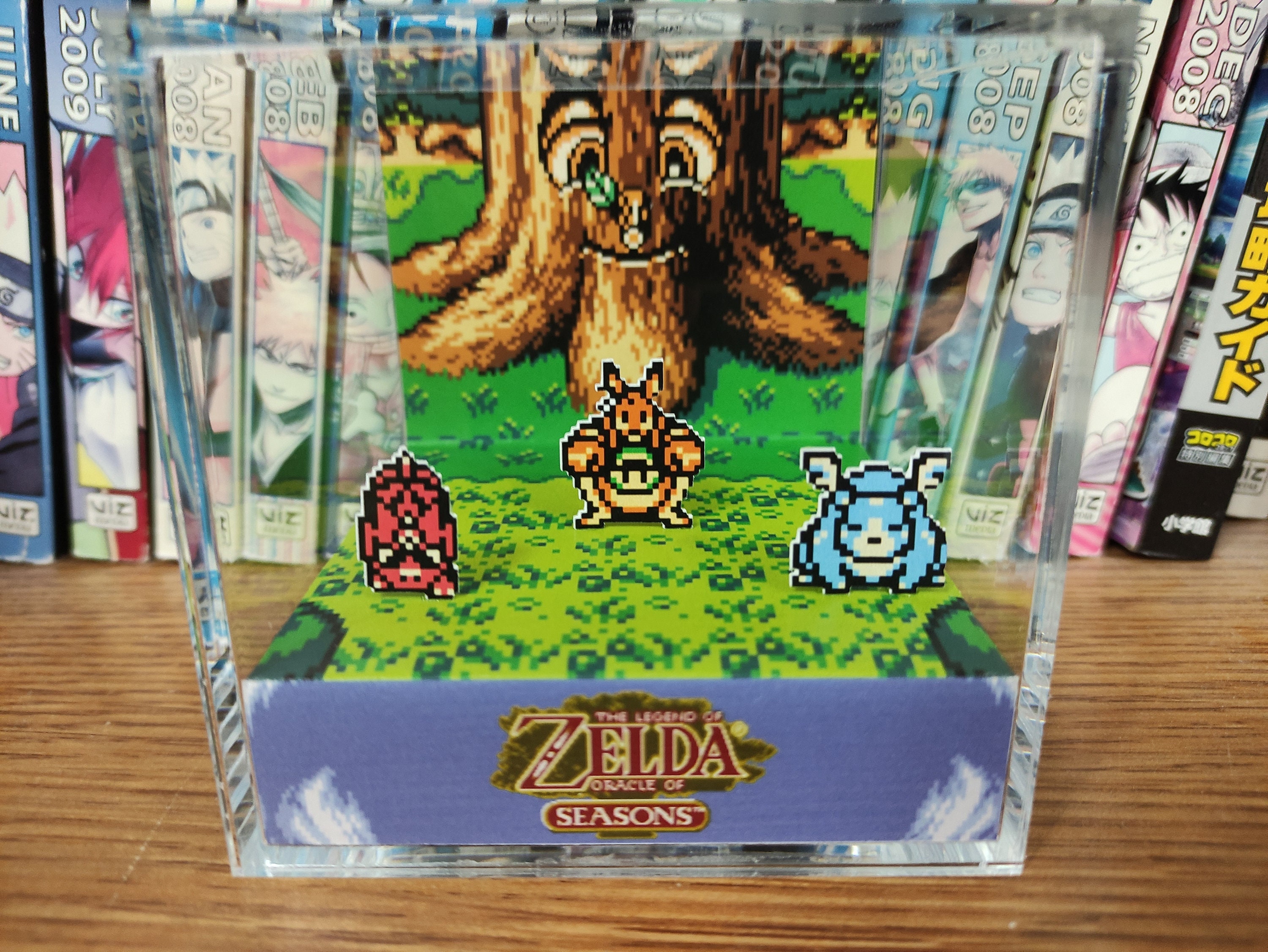 The Legend of Zelda Diorama - Oracle of Seasons Link & Friends, Zelda 3D Diorama Cube, Handmade Crystal Diorama Cube, Unique Gift for Gamers