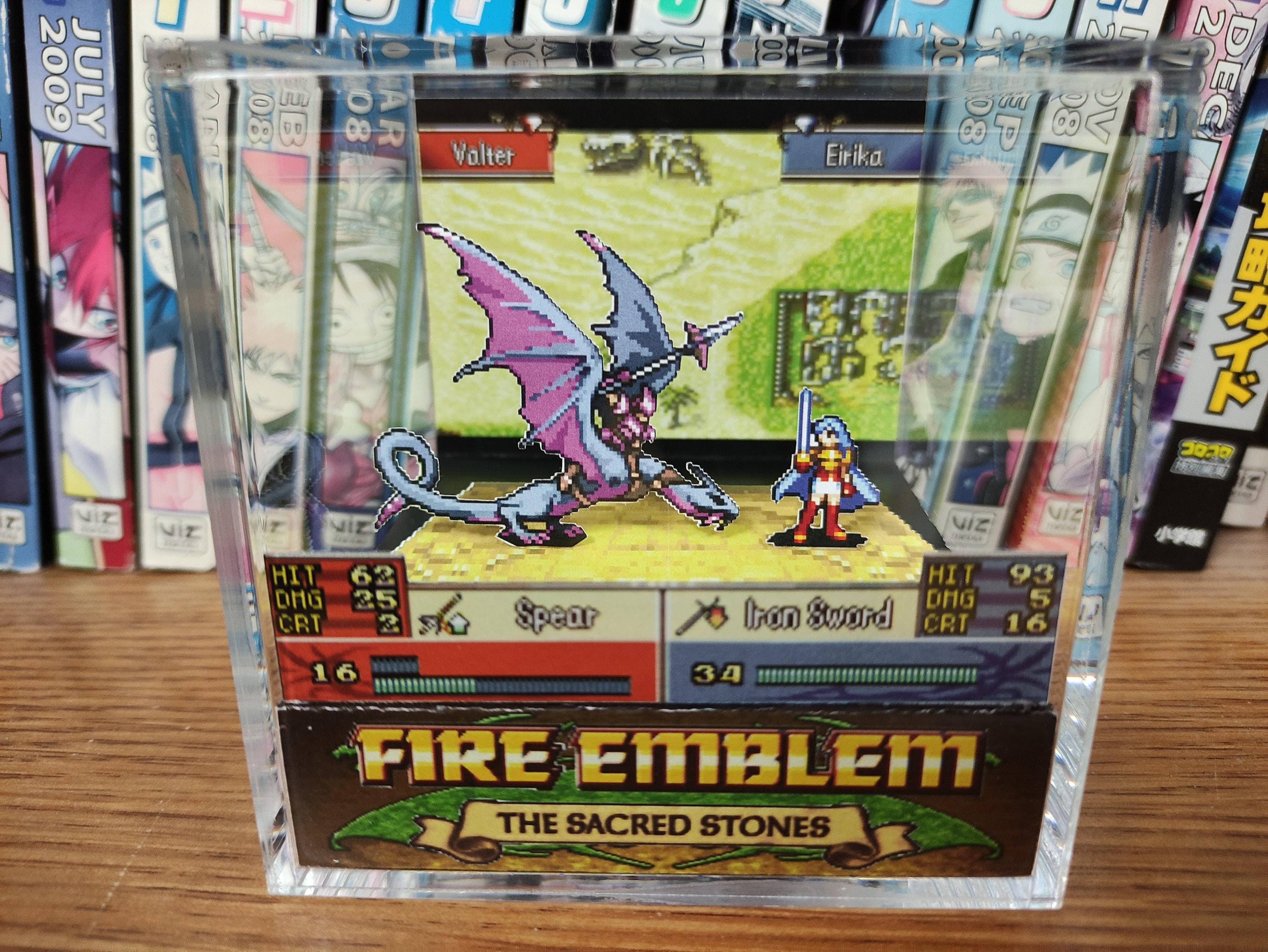 Fire Emblem Diorama - Valter vs Eirika (The Sacred Stones), Fire Emblem Diorama Cube, Handmade Crystal Diorama Cube, Unique Gift for Gamers